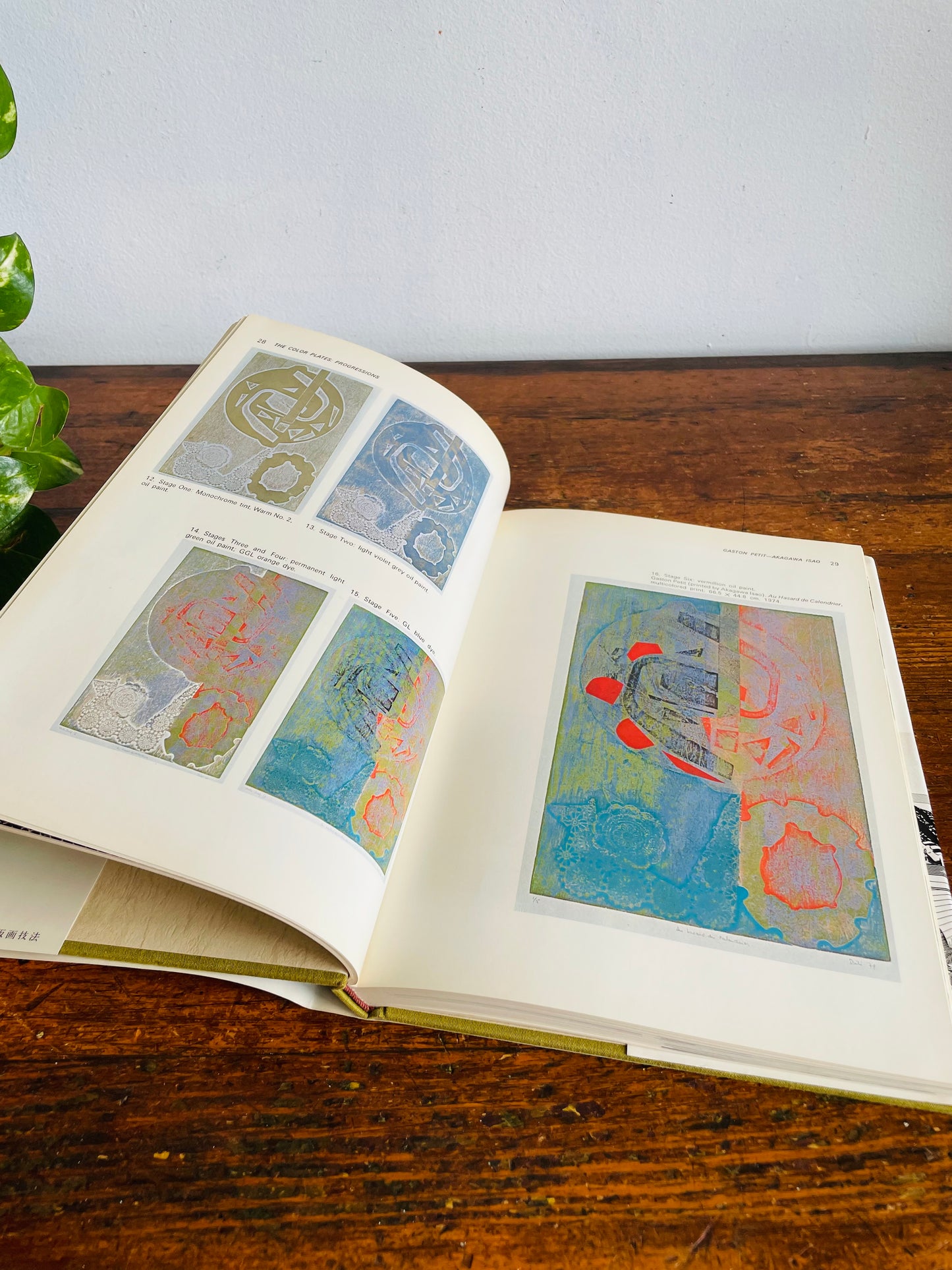 Vintage Evolving Techniques in Japanese Woodblock Prints Clothbound Hardcover Book by Gaston Petit & Amadio Arboleda - First Edition (1977)