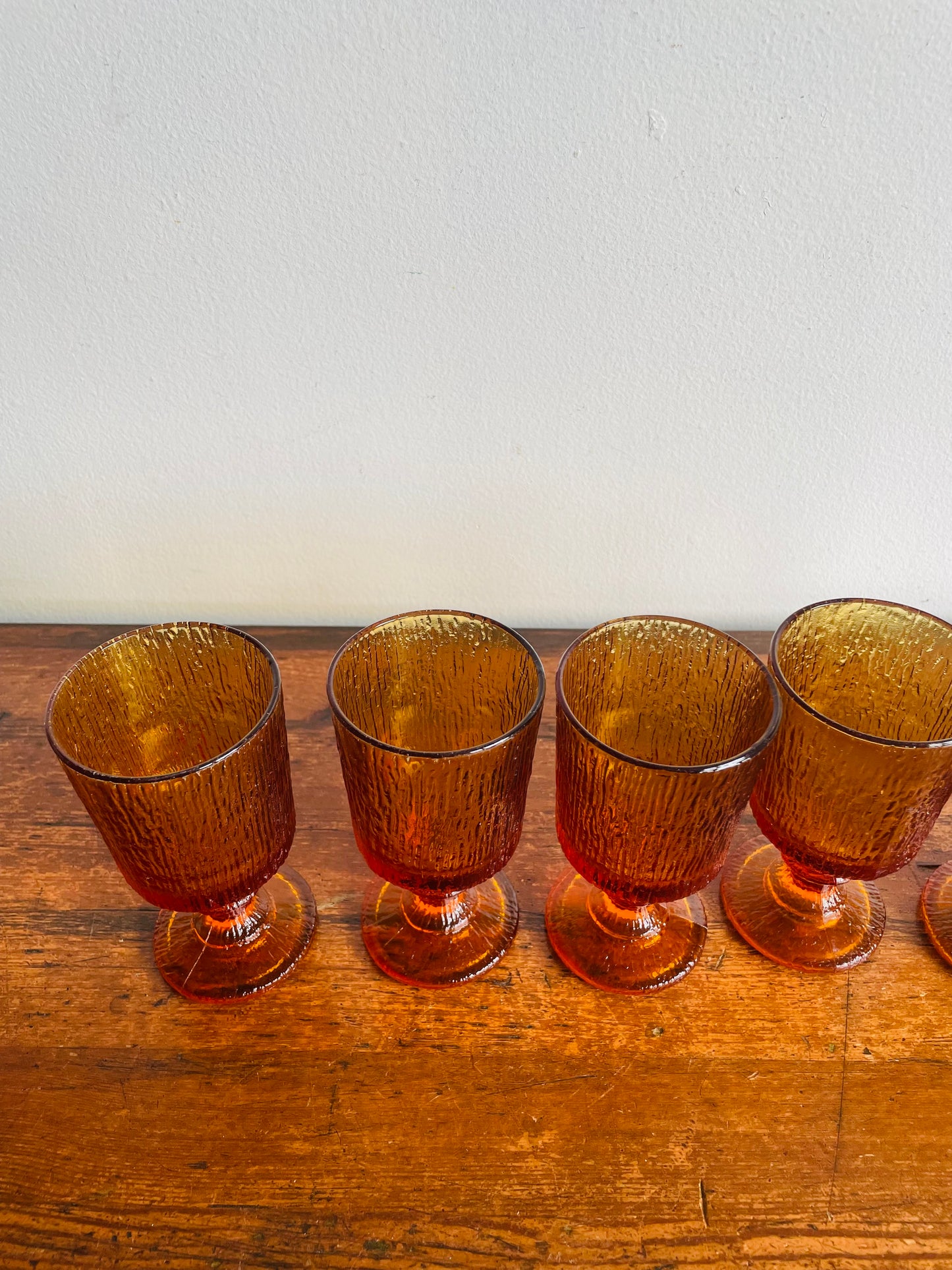 Ravenhead Siesta Amber Glass 4.75" Goblets - Set of 6