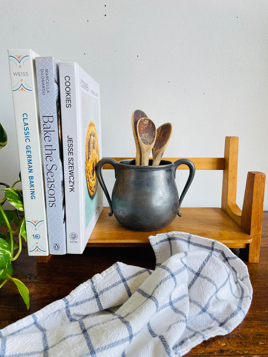 Vintage Wood Desktop / Tabletop Book Holder Trough or Cookbook Shelf