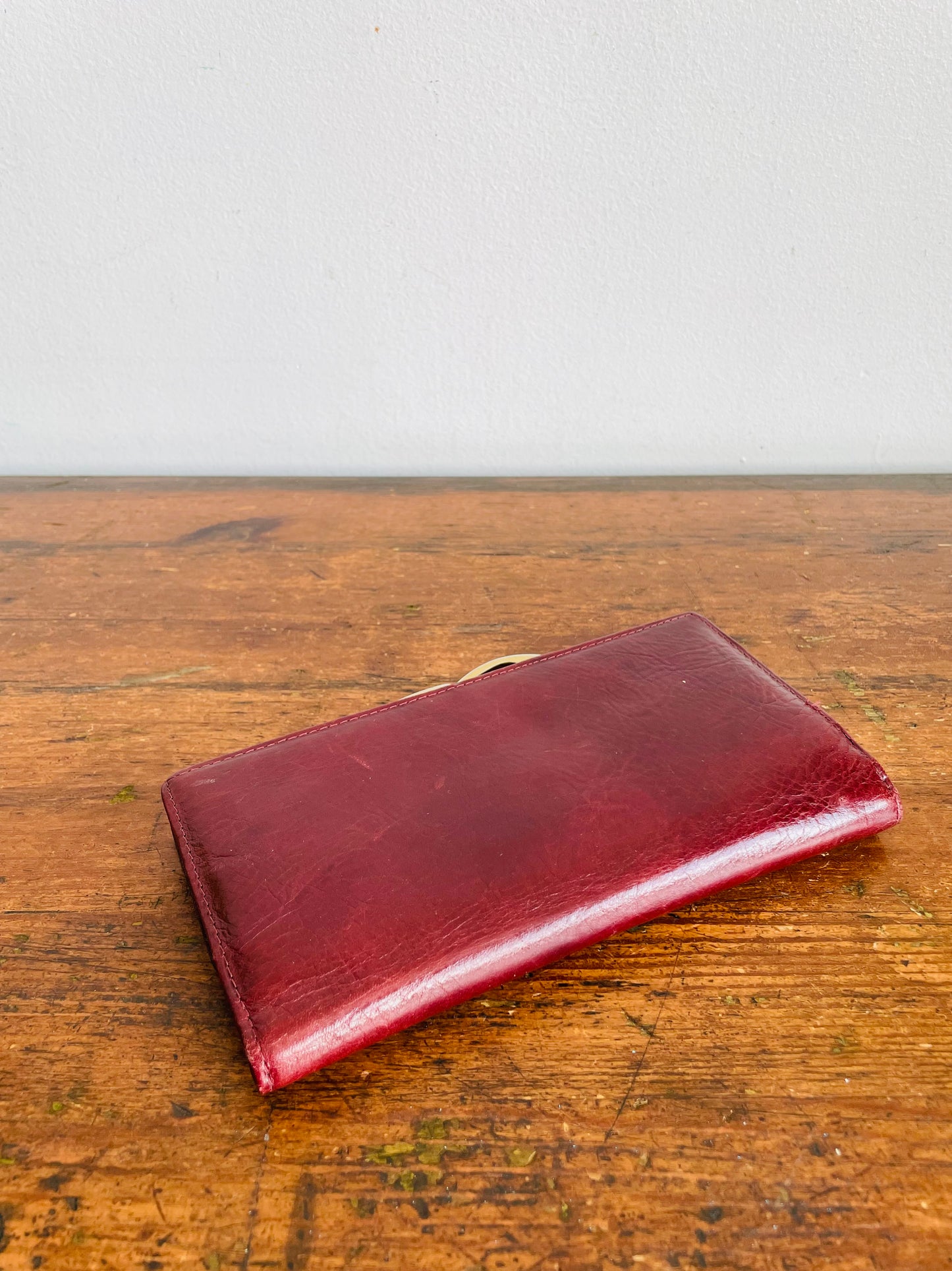 Vintage Renwick Made in Canada Wallet - Italian Leather - Burgundy Brown with Gold Hardware