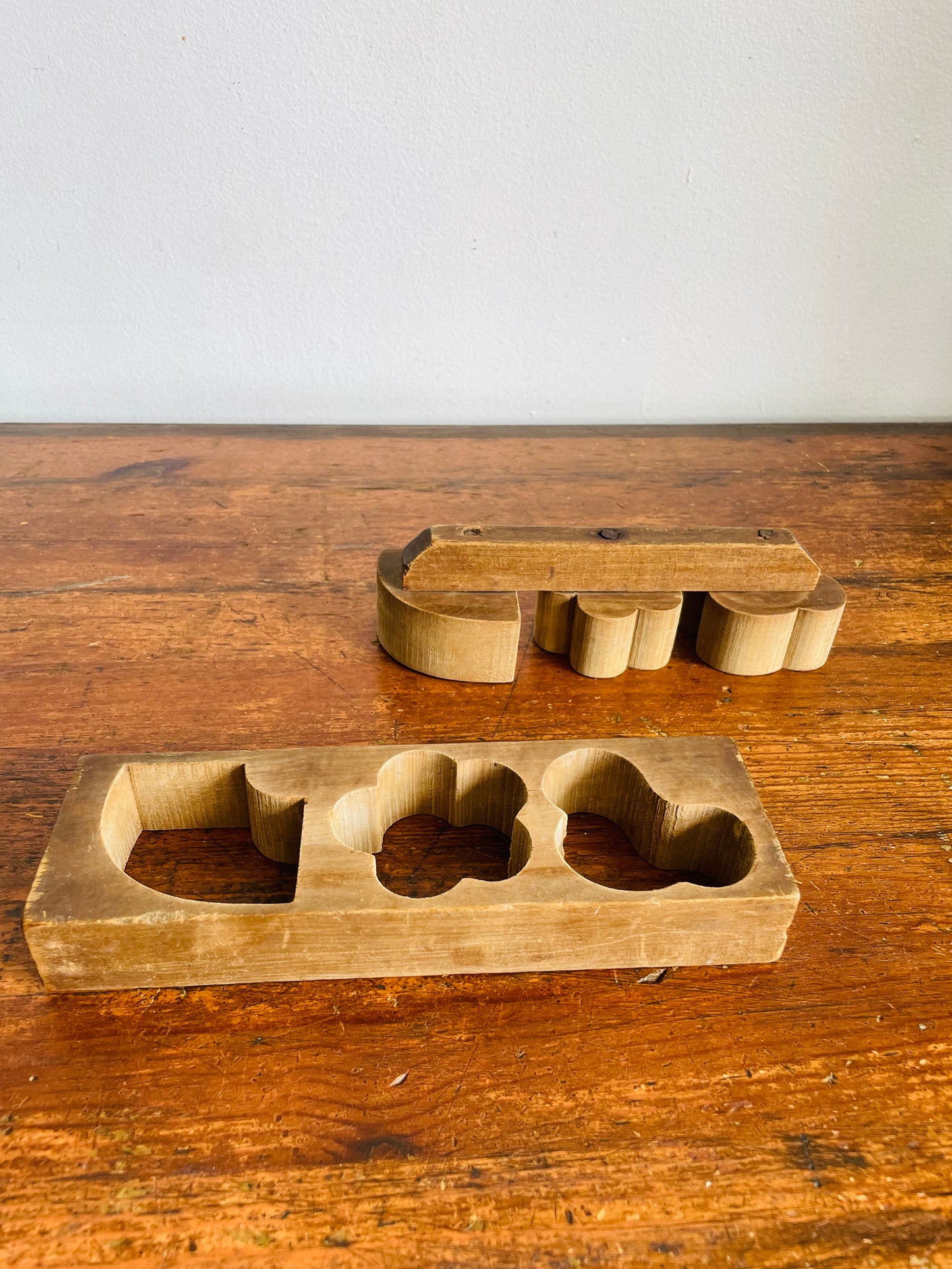 Vintage Japanese Kashigata Hand-Carved Wooden Mold - Wagashi / Higashi Sweet Cake Confectionary Shaper