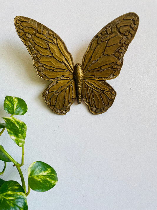 Vintage Homco Gold Resin Butterfly Wall Hanging