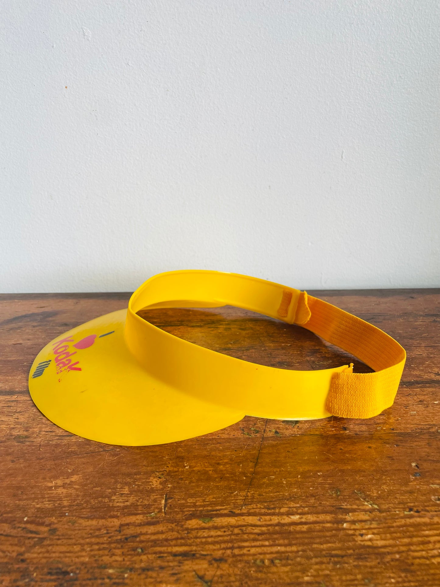 Vintage Bright Yellow I Love Kodak Film Plastic Sun Visor Hat - Made in Venezuela - For the Camera & Photography Lover!
