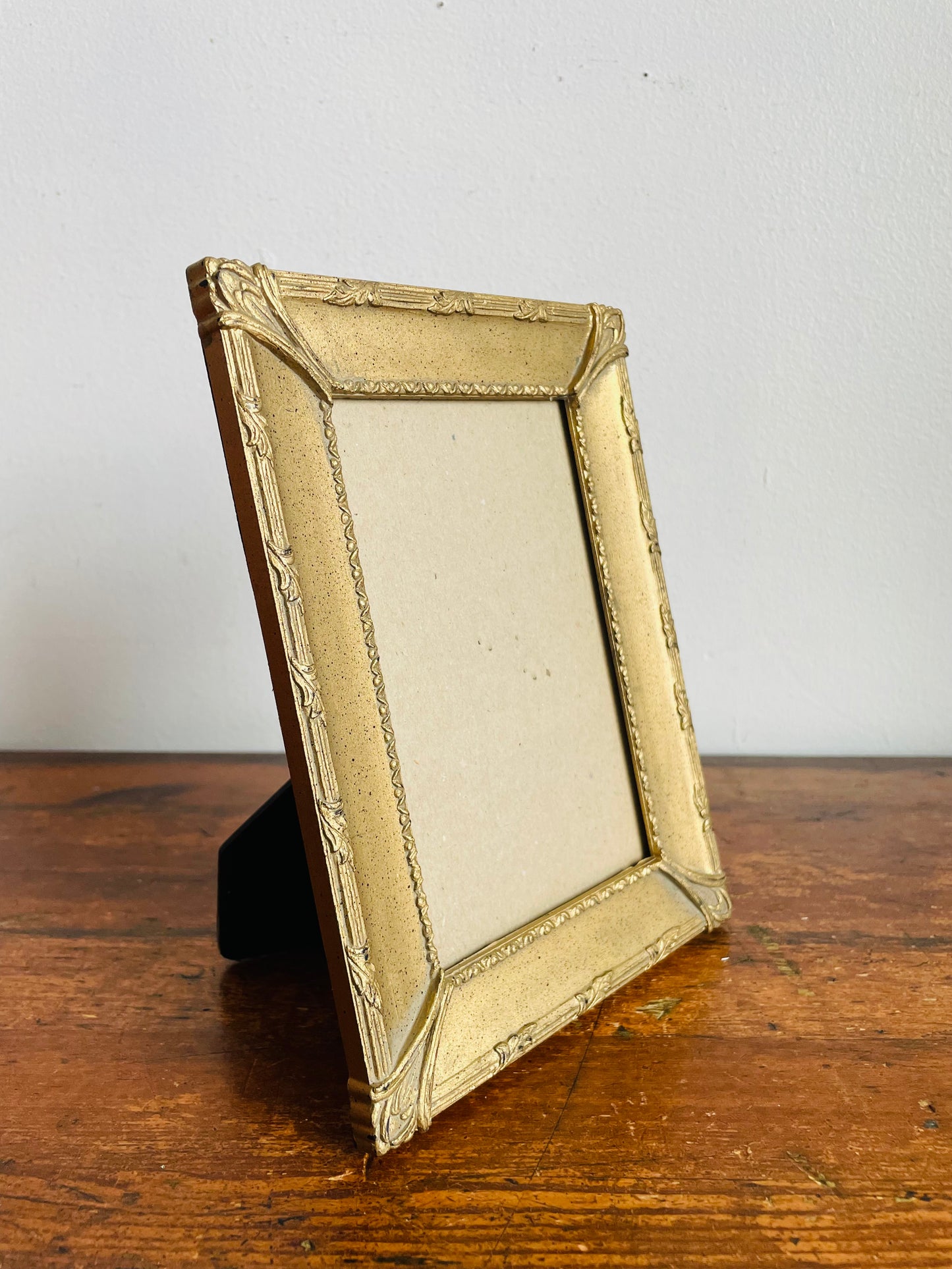 Vintage Gold Picture Frame with Ornate Details & Easel Backing - Made in Taiwan