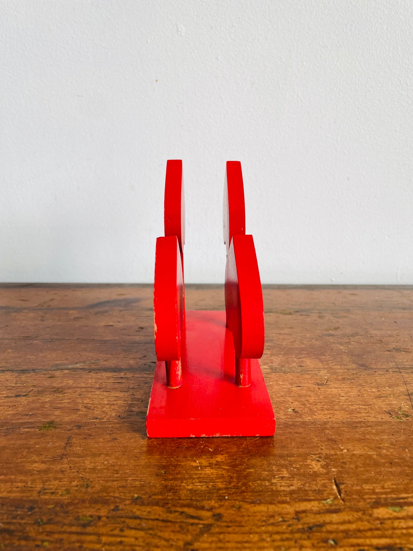 Vintage Aarikka Finland Red Wood Napkin Holder with Spade Heart Design - Finnish Scandinavian Scandi Kitchen