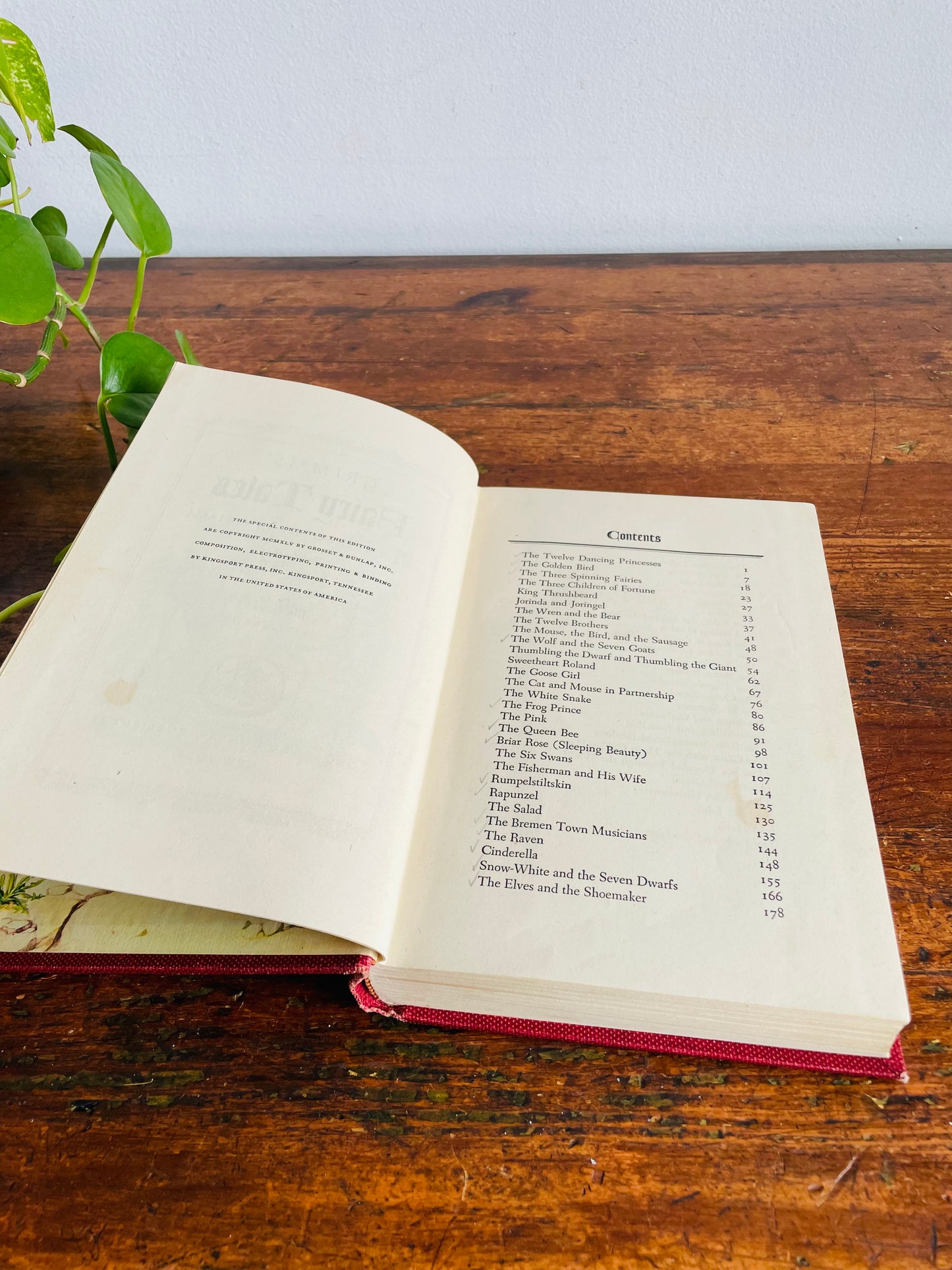 Vintage Grimms' Fairy Tales Hardcover Book in Cardboard Sleeve Holder - Illustrated by Fritz Kredel (1945)