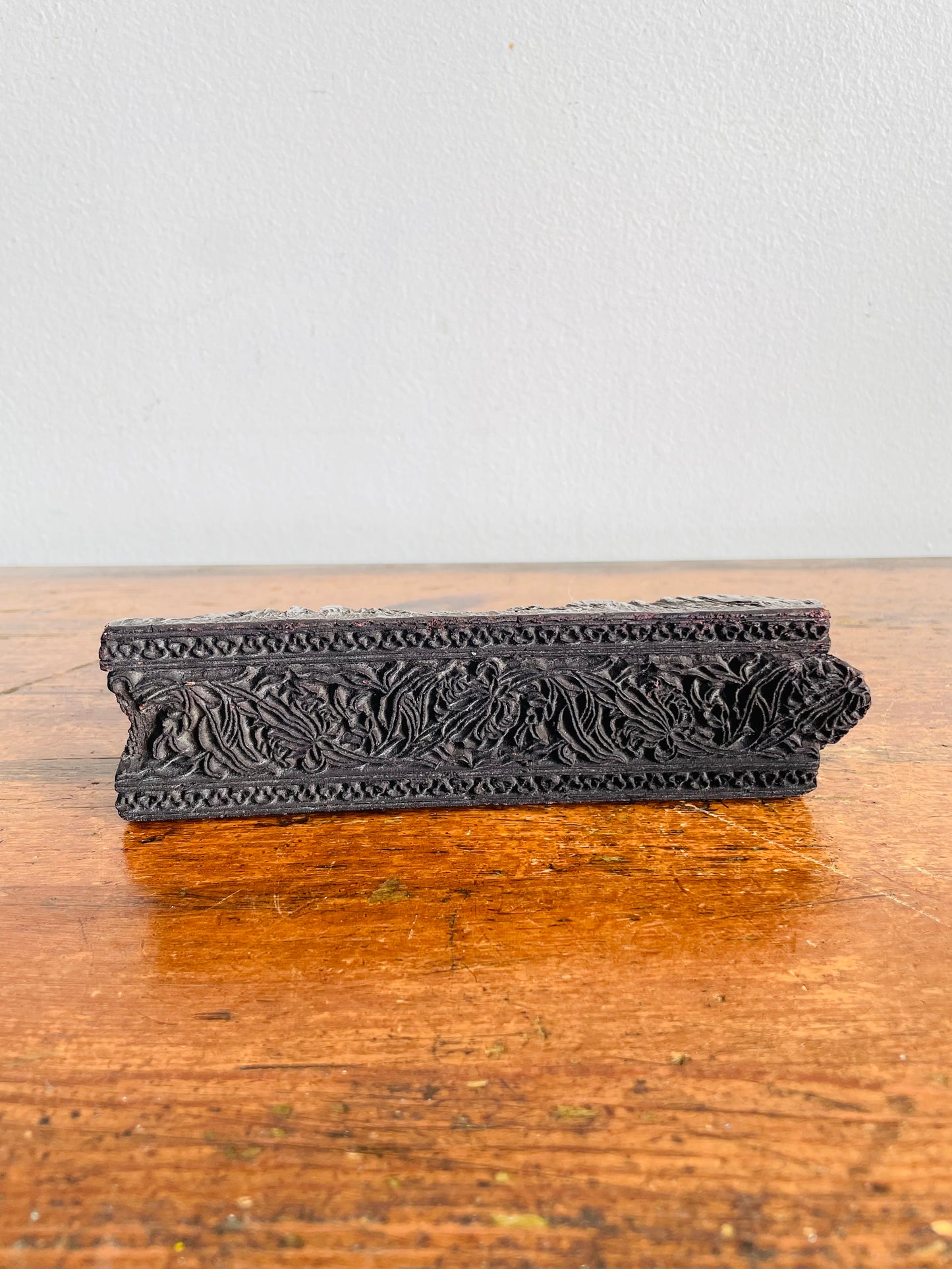 Vintage Indian Hand Carved Wood Textile Printing Block Stamp Bunta