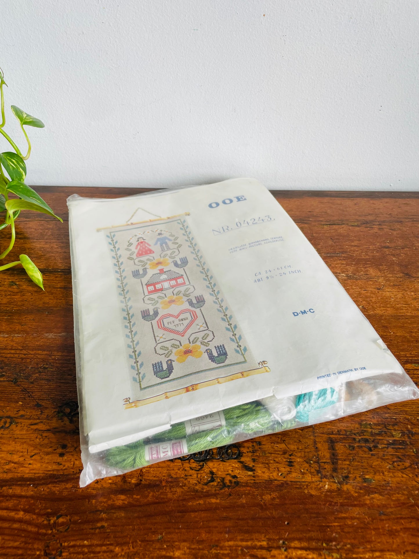 Vintage 1970s OOE Oehlenschläger Danish Bell Pull Cross Stitch Embroidery Kit - Model Number 04243 - Scandinavian Style - Made in Denmark