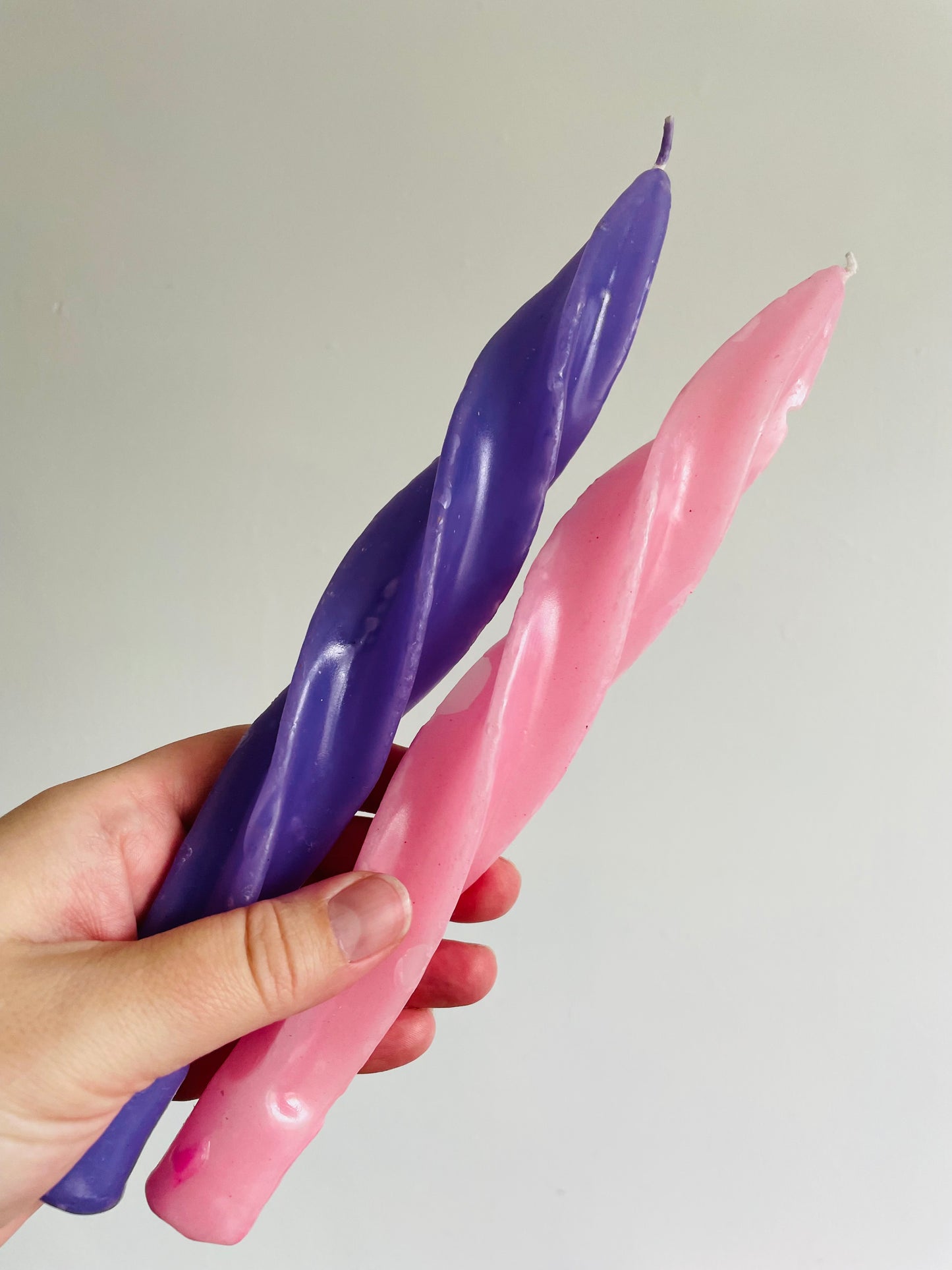 Pink & Purple Candle Bundle - Twist Tapers & Northern Lights Wee Wizard Collection Candle - Wellsville New York Handcrafted in the USA