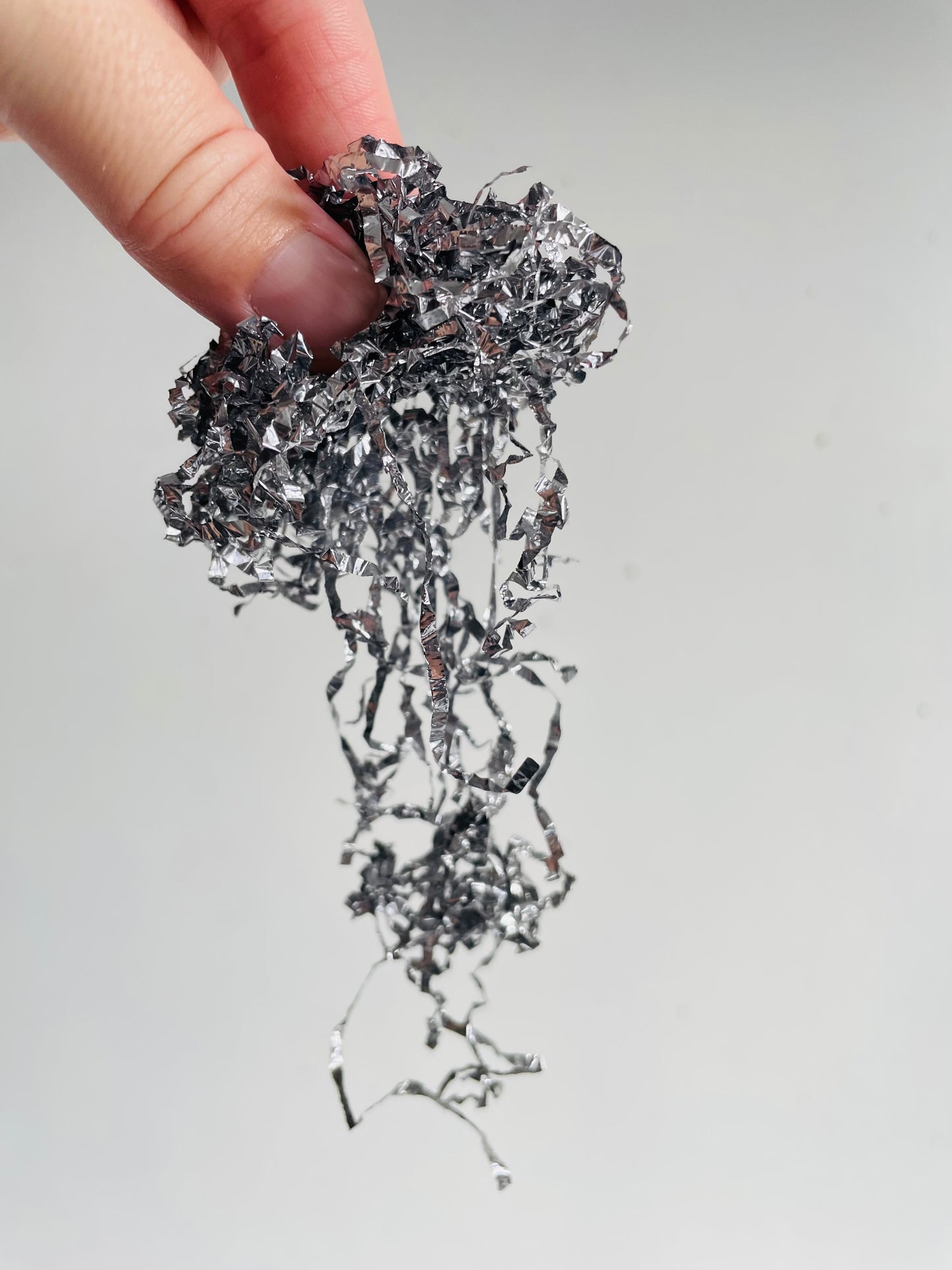 Vintage Collection of Mixed Glass & Indent Ornaments & Silver Tinsel in Divided Box #2 - Set of 10