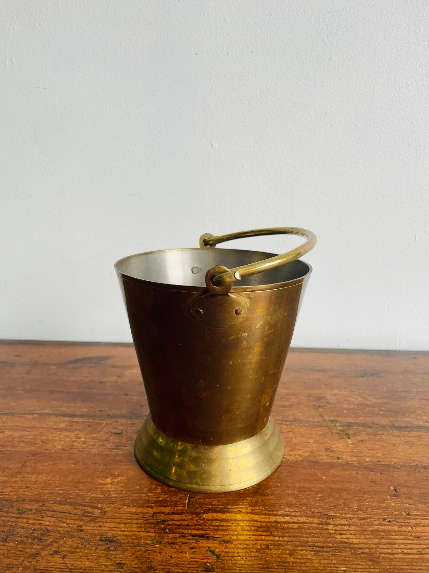 Heavy Brass Planter Pot Bucket with Handle