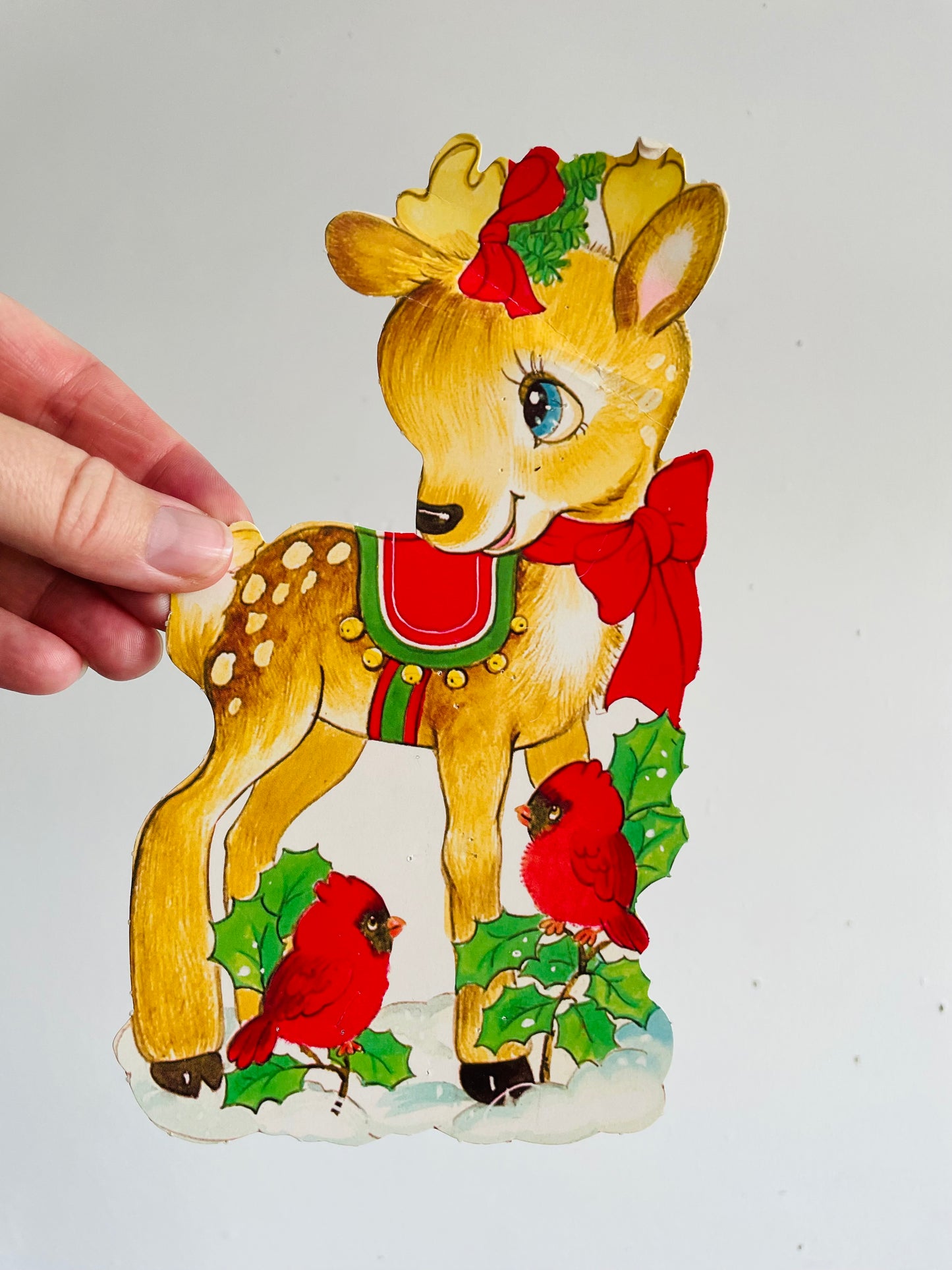 Vintage Collection of Small Christmas Cardboard Cutouts - Set of 12 - Eureka Christmas Punch-Outs