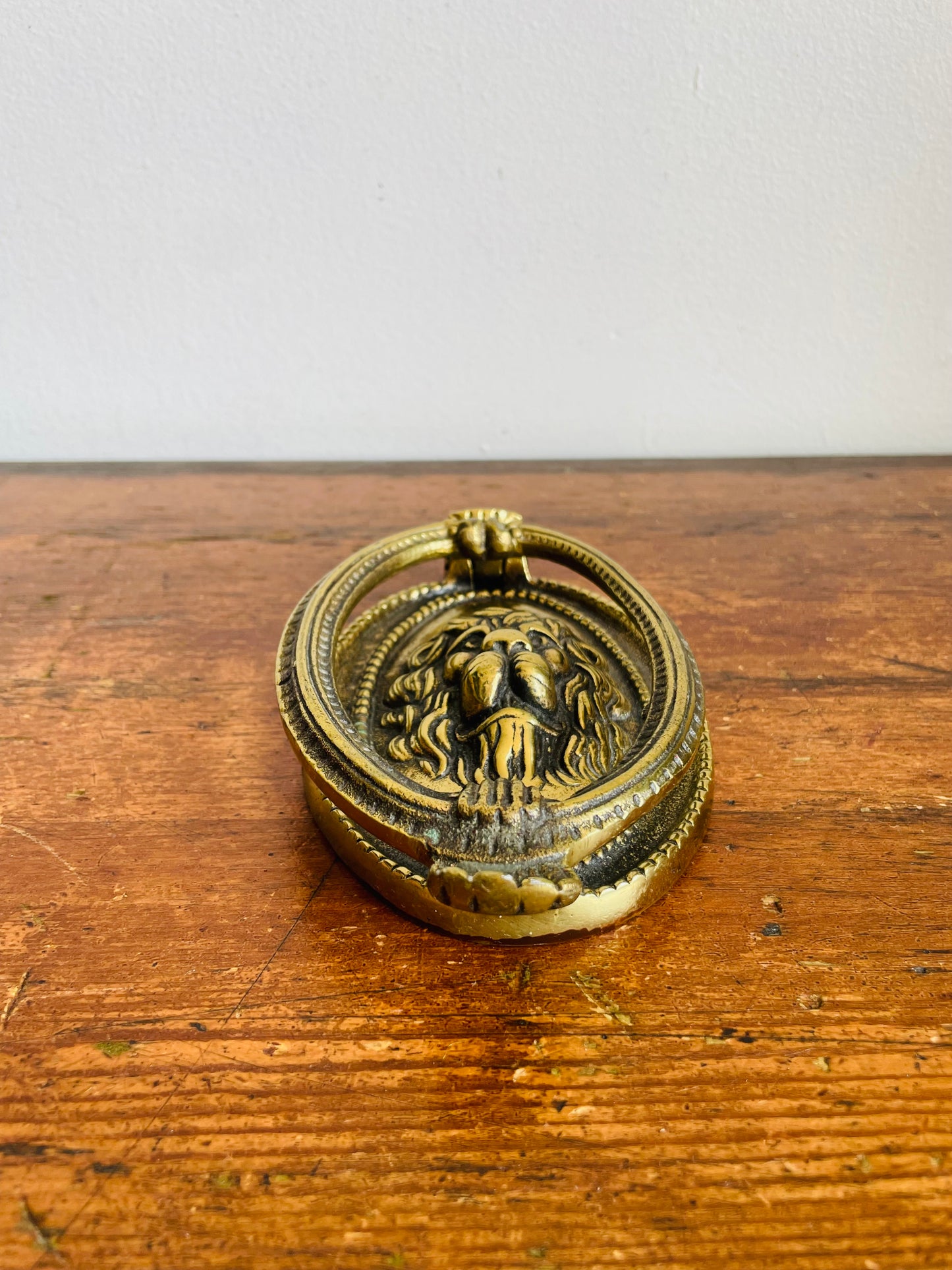 Vintage Solid Brass Lion Head Door Knocker (From 1928?)