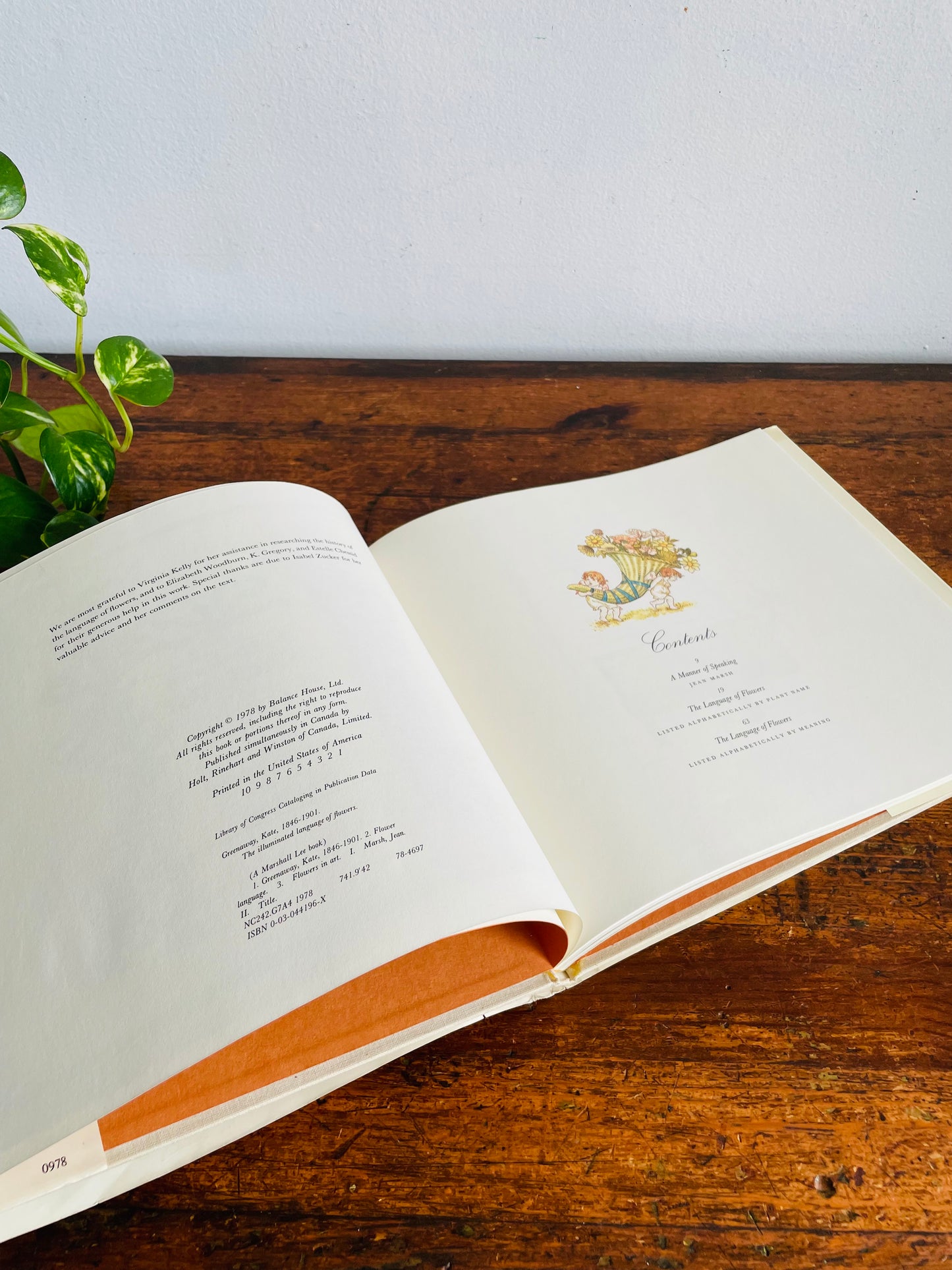 Vintage The Illuminated Language of Flowers Hardcover Book Illustrated by Kate Greenaway with Text by Jean Marsh (1978)
