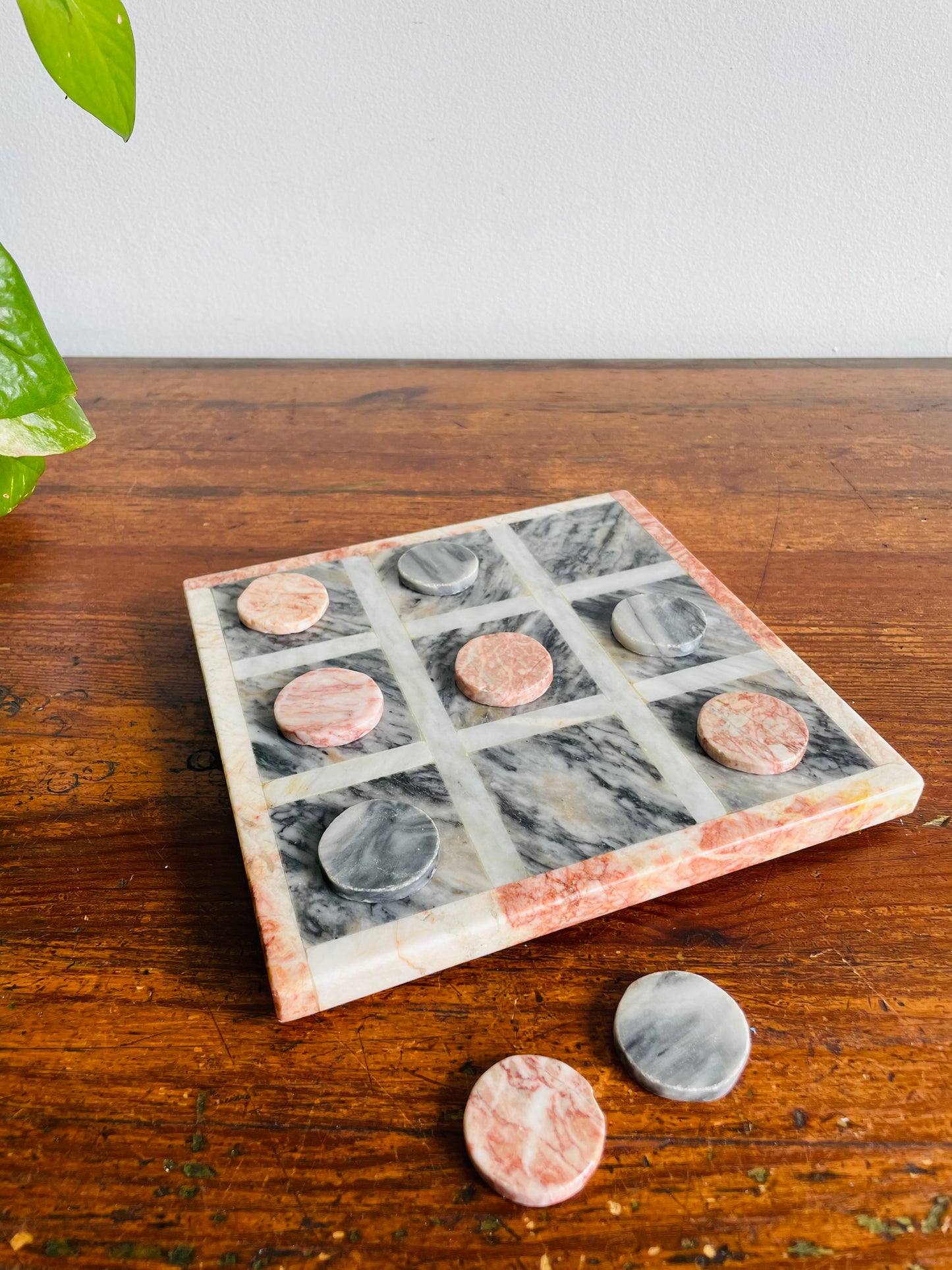 Solid Marble Stone Tic-Tac-Toe Game