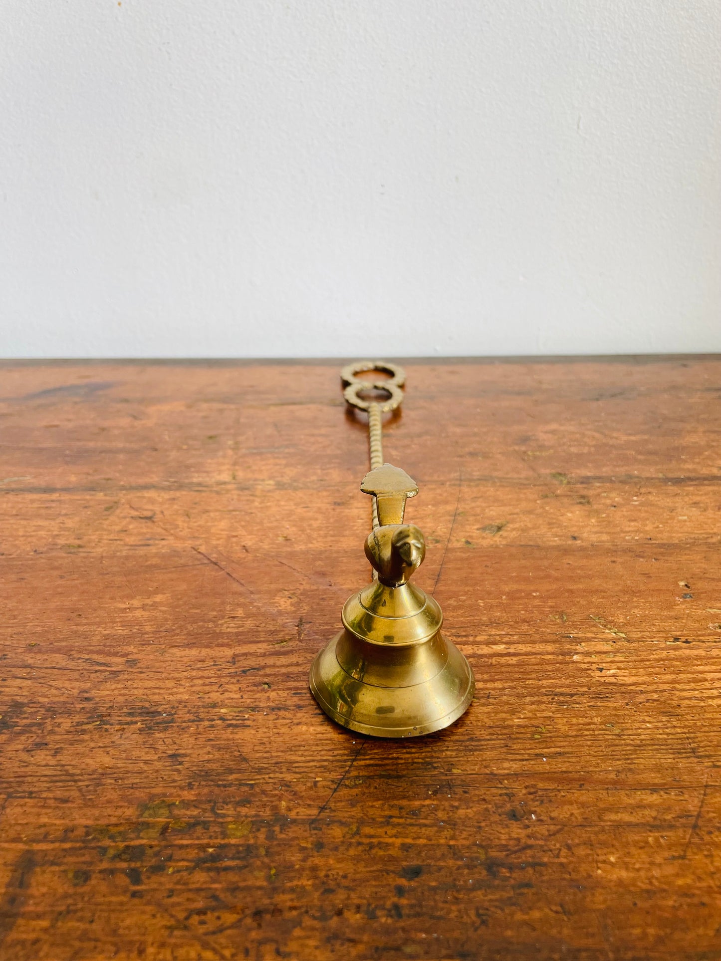 Vintage Solid Brass Candle Snuffer with Bird Figurine Design
