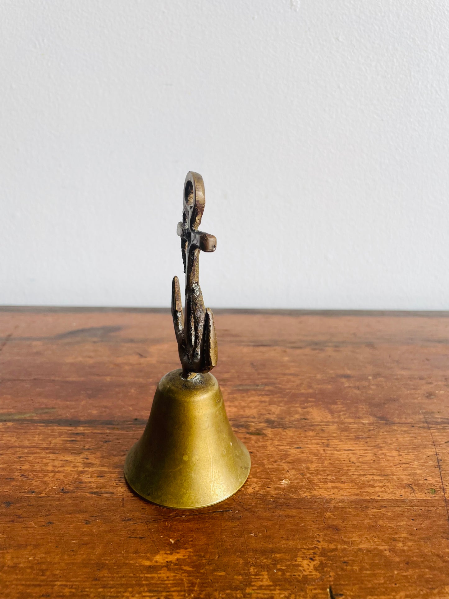 Solid Brass Nautical Bell with Ship Anchor Handle