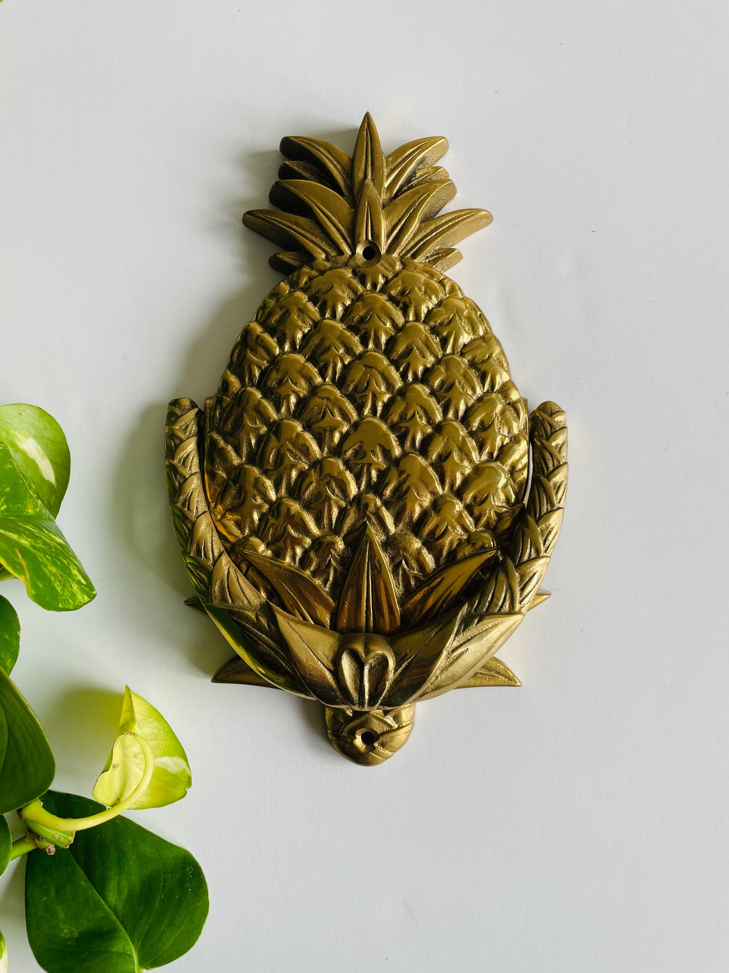 Heavy Brass Pineapple Door Knocker - Granberry Unlimited - Made in Taiwan