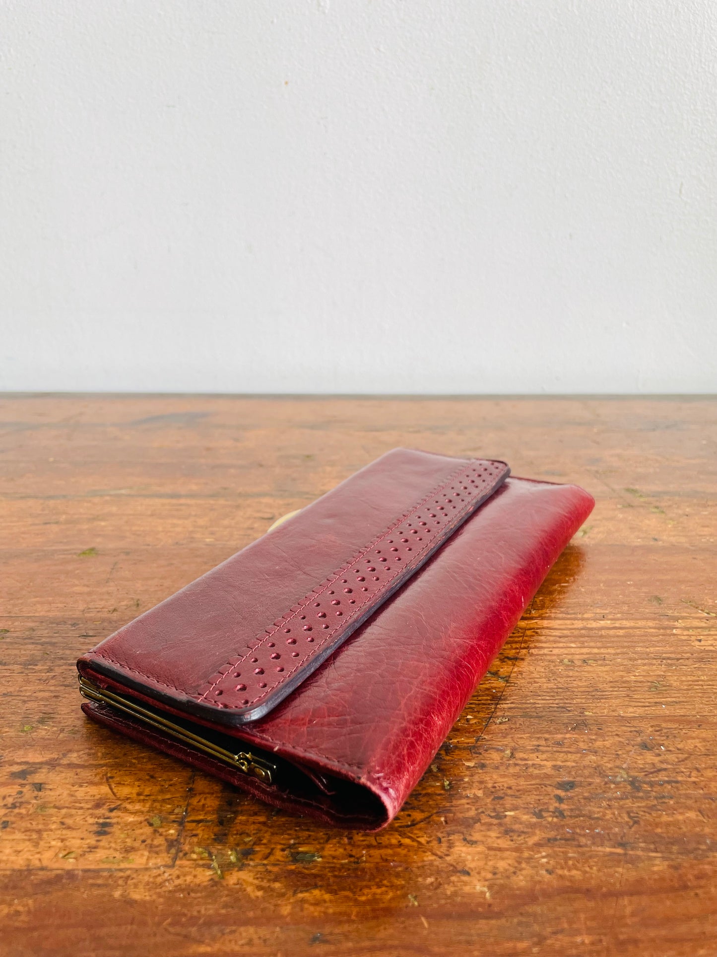 Vintage Renwick Made in Canada Wallet - Italian Leather - Burgundy Brown with Gold Hardware