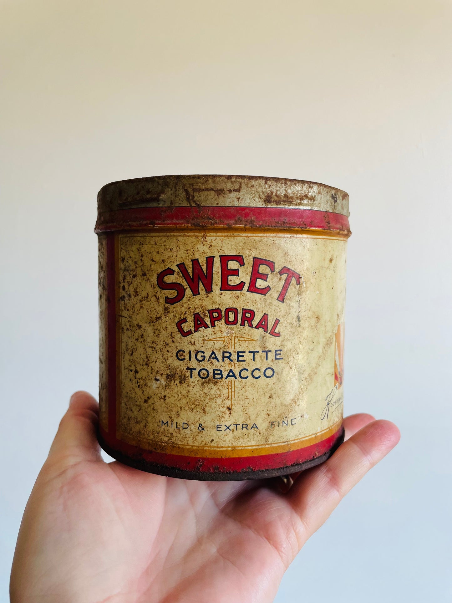 Sweet Caporal Cigarette Tobacco Kinney Bros. Advertising Tin - Manufactured by Imperial Tobacco Co. of Canada Limited Montreal-Granby