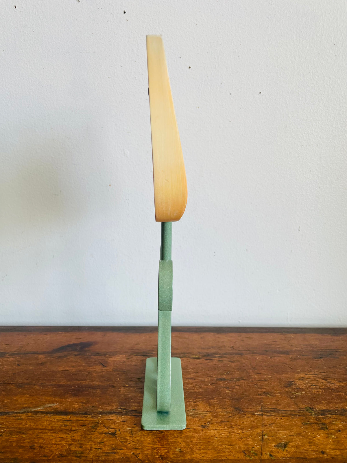 Vintage Wood & Metal Tulip Flower Shaped Standing Picture Frame - 2.1" x 3.25" Photo Size