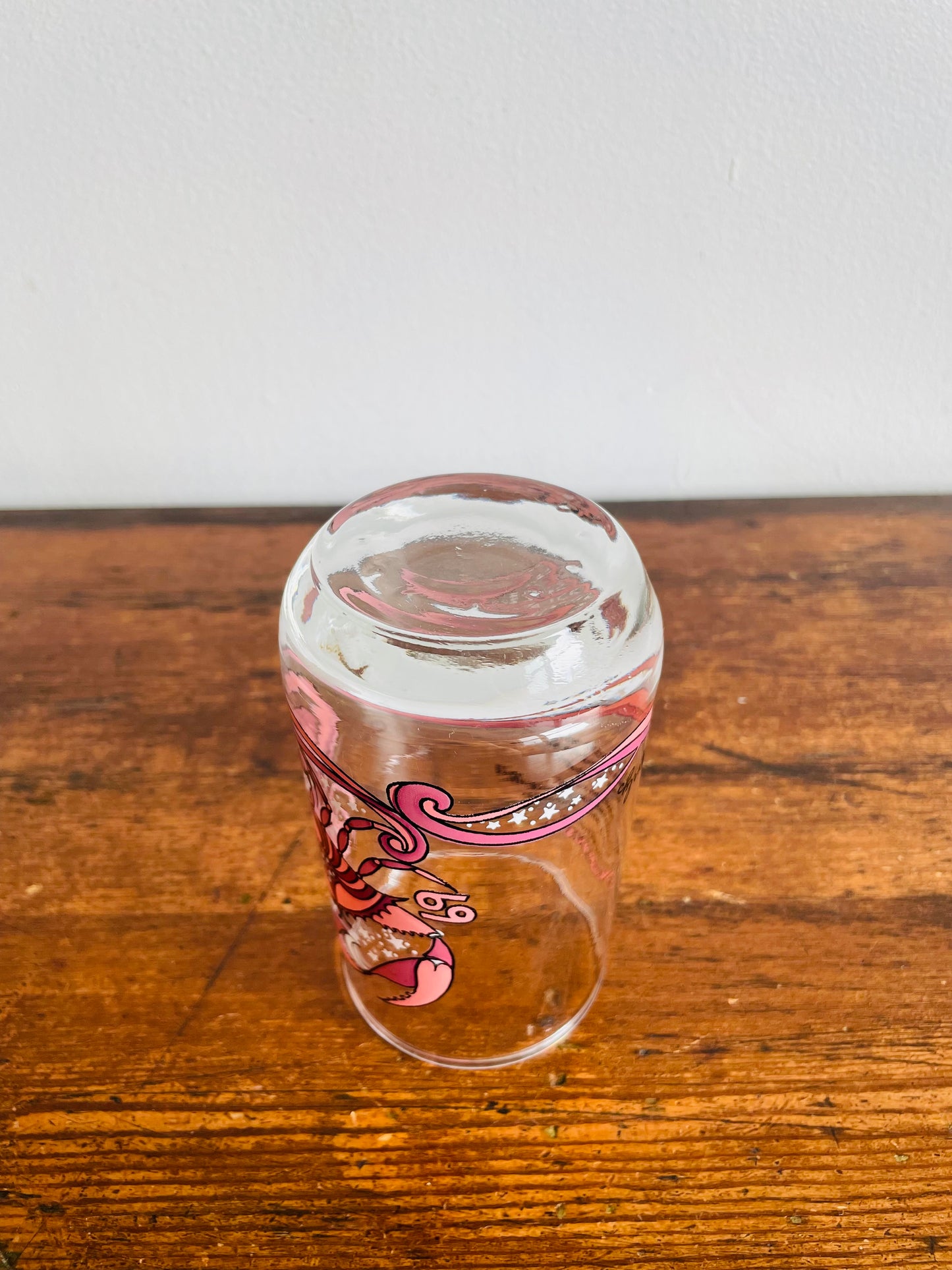 1976 K.M.A. Beverly Arby's Astrology Zodiac Drinking Glass - Cancer Crab Sign - June 22 to July 22 Birthdays