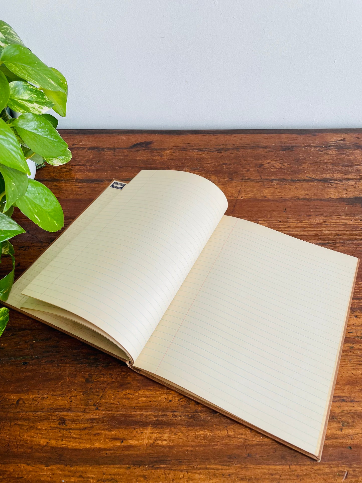 1960s Hardcover Record Notebook - Two Pages Written in by the Timmins Scouting Club - Rest of Lined Paper Blank