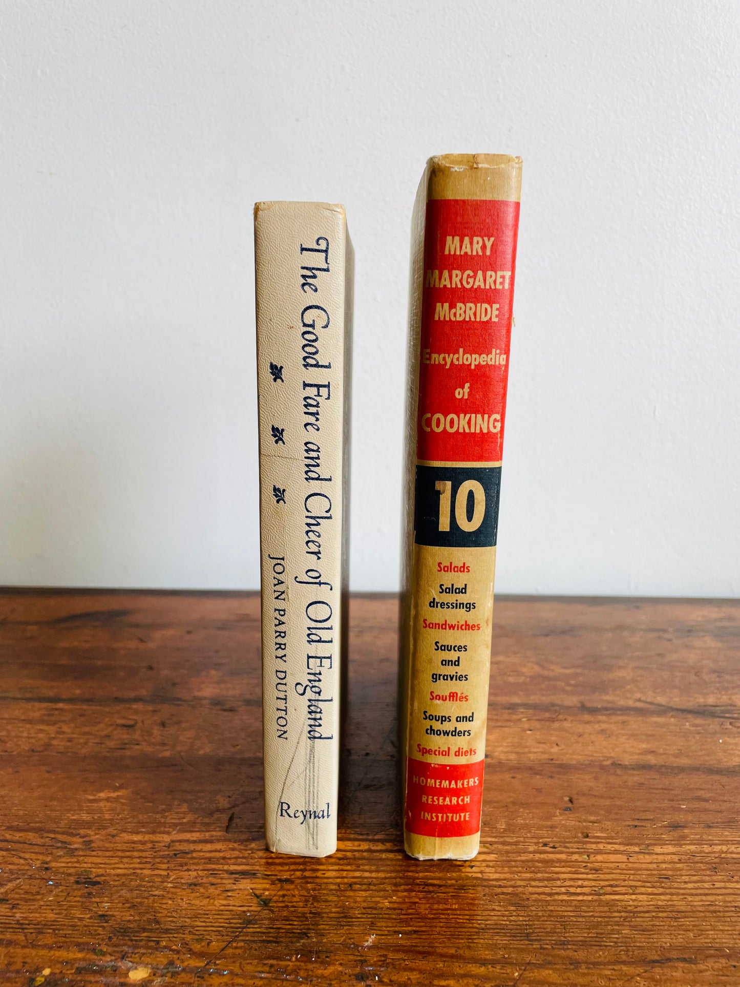 Hardcover Cookbook Bundle - The Good Fare and Cheer of Old England (1960) & Mary Margaret McBride Encyclopedia of Cooking Volume 10 (1958)