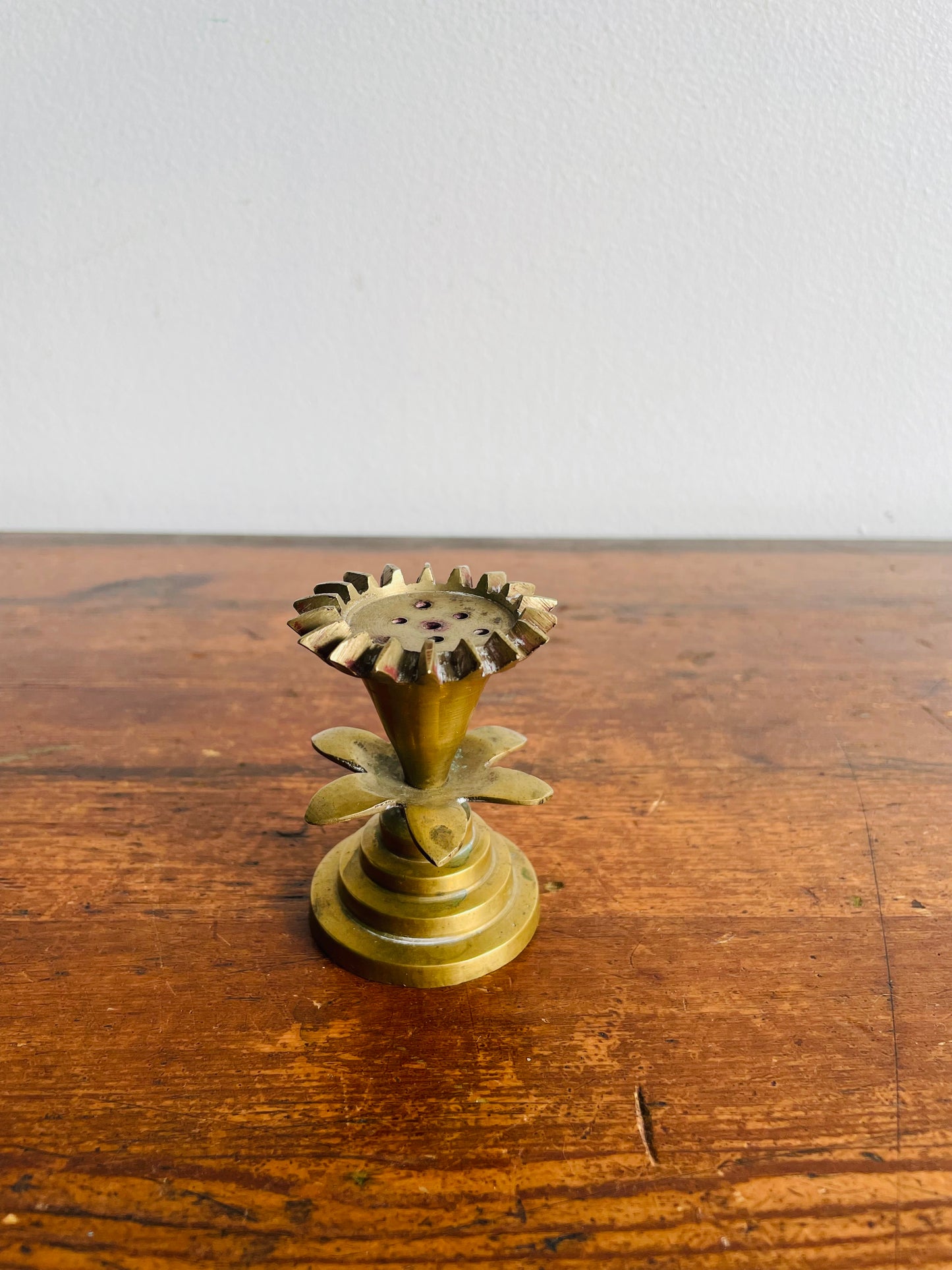 Brass Pedestal Flower Incense Burner