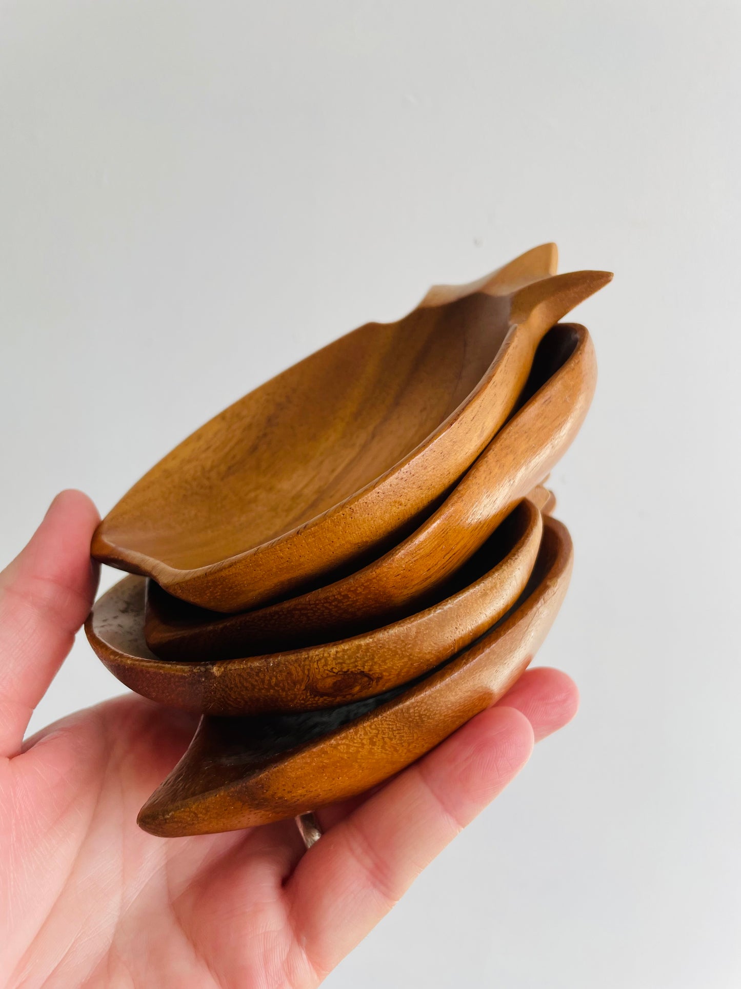 Handcrafted Talarico Fruit & Vegetable Shaped Wooden Bowls - Set of 4