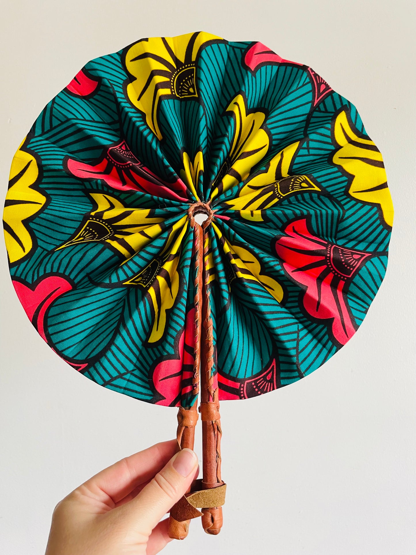 African Wax Print Fabric Folding Fan