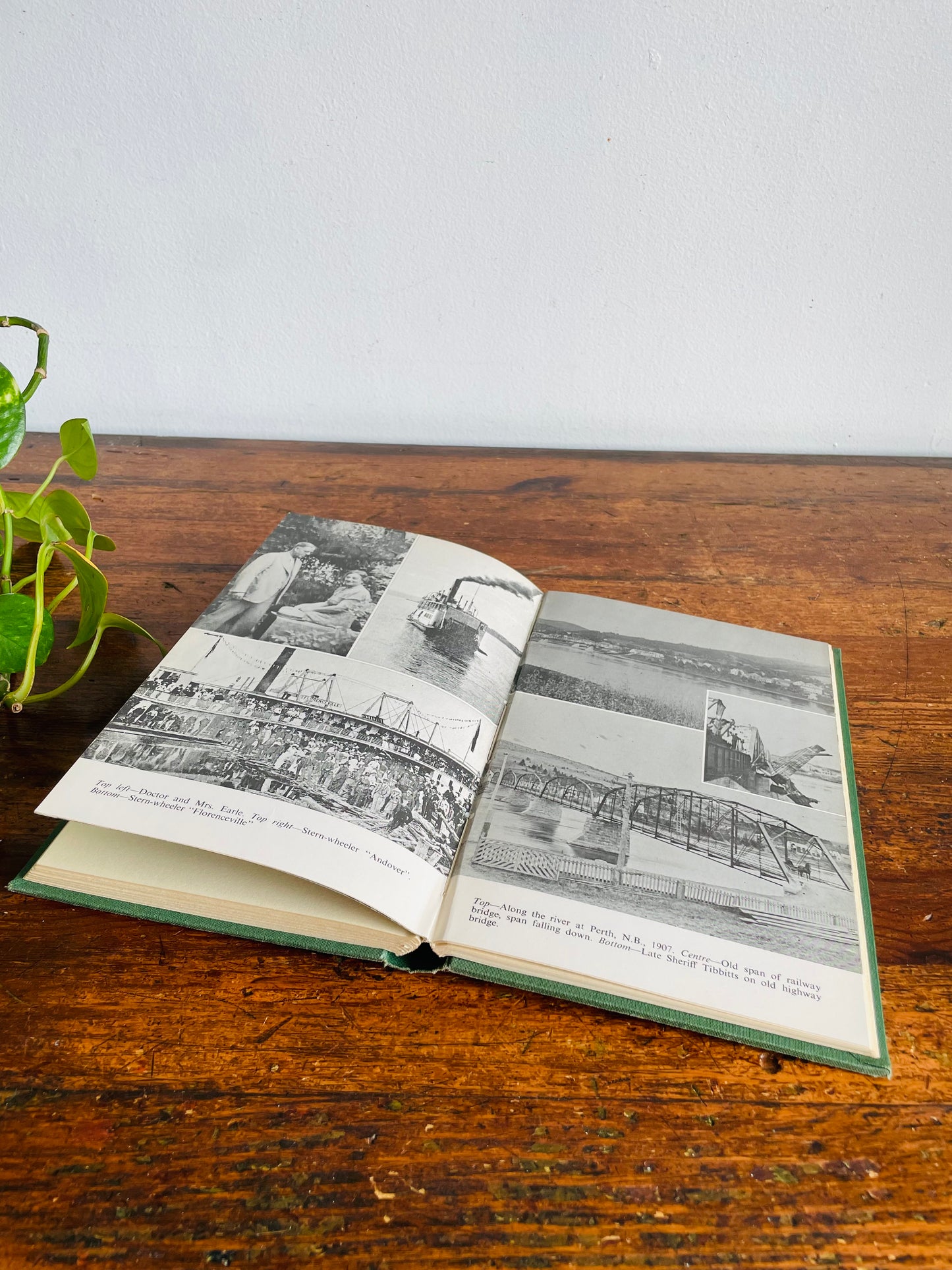 Vintage Footprints in New Brunswick Clothbound Hardcover Book by Emily Mae Earle (1959) - Historical Account of Victoria County - SIGNED BY AUTHOR