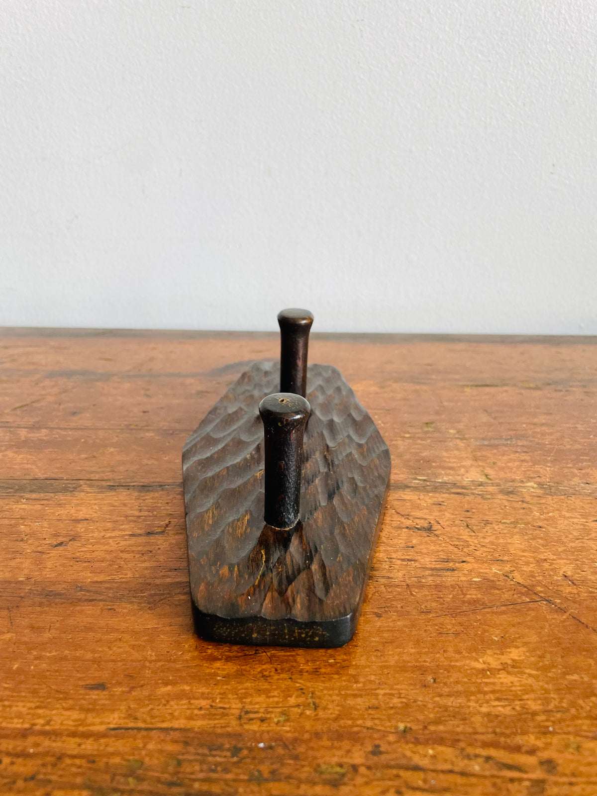 Vintage Wood Wall Hook Hanger with Two Hooks for Hanging