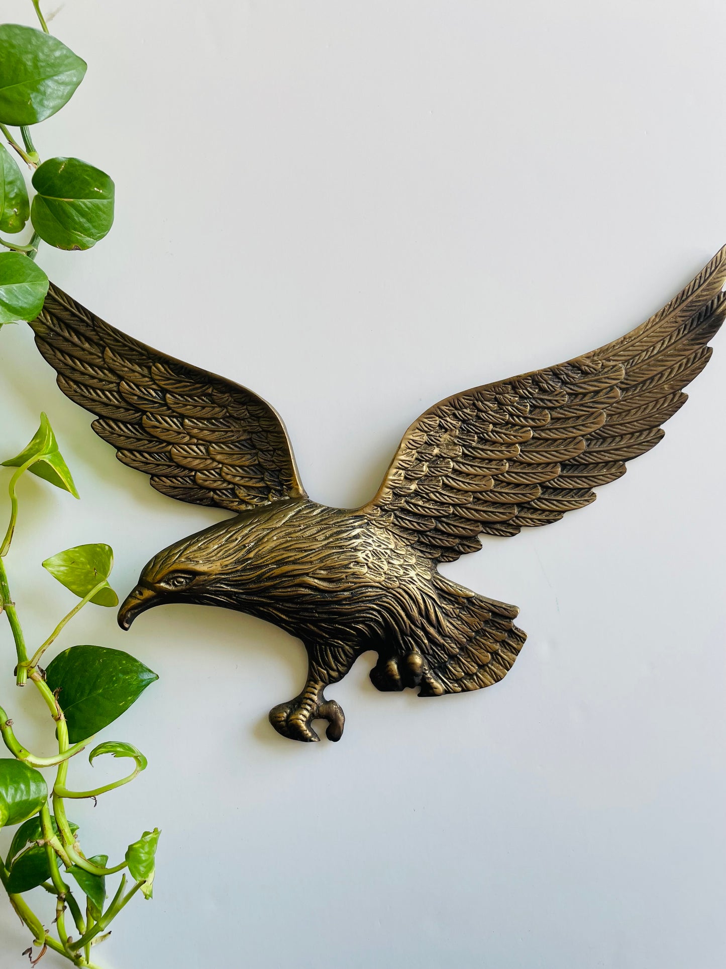 Vintage Solid Brass Flying Eagle Bird - Wall Hanging Decor