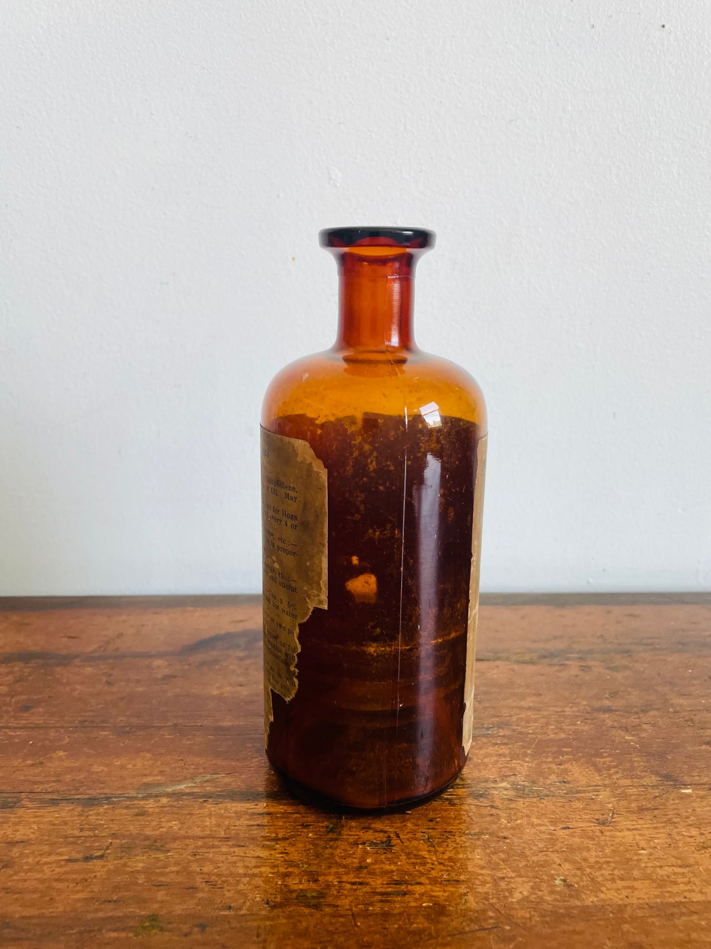 Vintage Pre-1930 / Antique Pharmacy Apothecary Amber Glass Bottle - Saunders' Campholene - W.E. Saunders & Co. London, Ontario