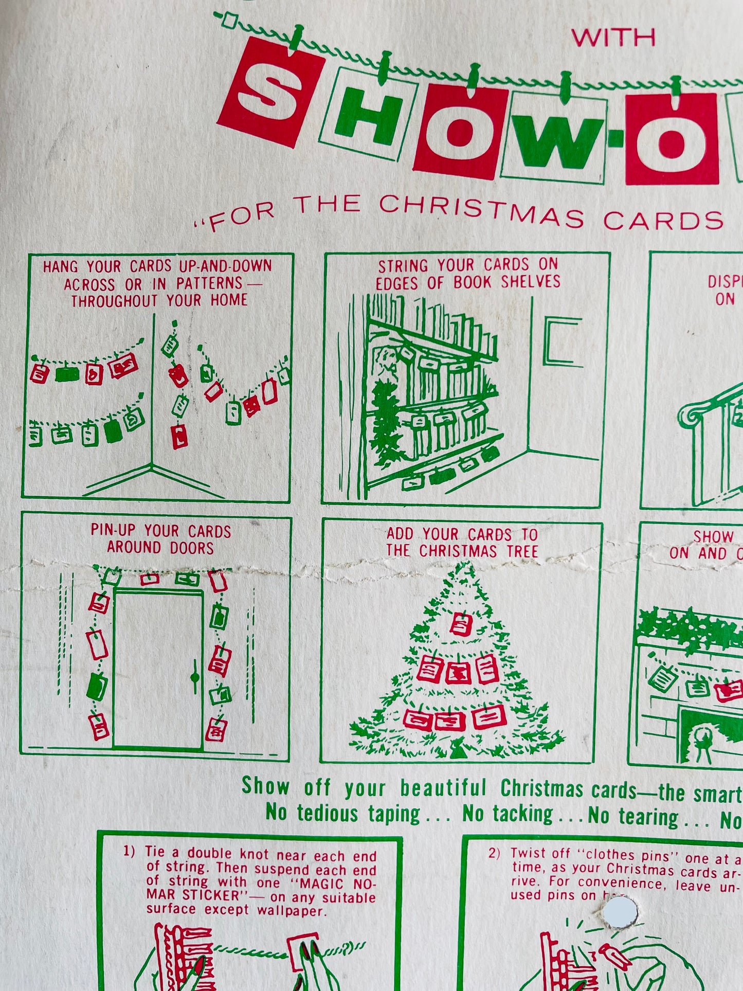 Brand New Vintage 1964 Show Off Your Christmas Cards with Show-Offs - Jumbo Value Pack Enough for 50 Cards - The Famous One-Piece Pin That Won't Spring Apart