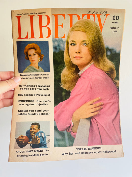 Liberty Magazine - Yvette Mimieux on Cover - October 1962