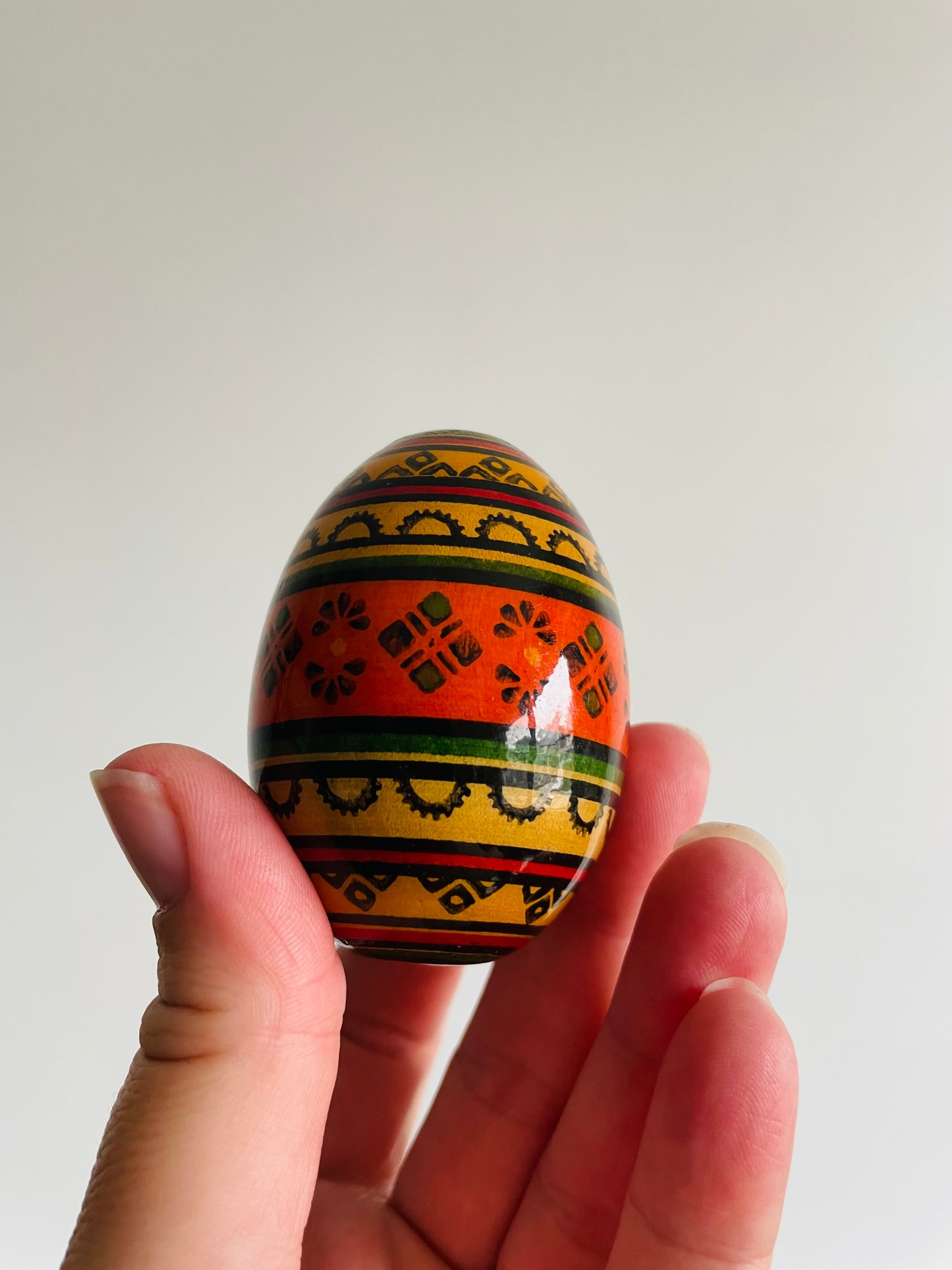 Eastern European Lacquered Wood Eggs - Set of 4