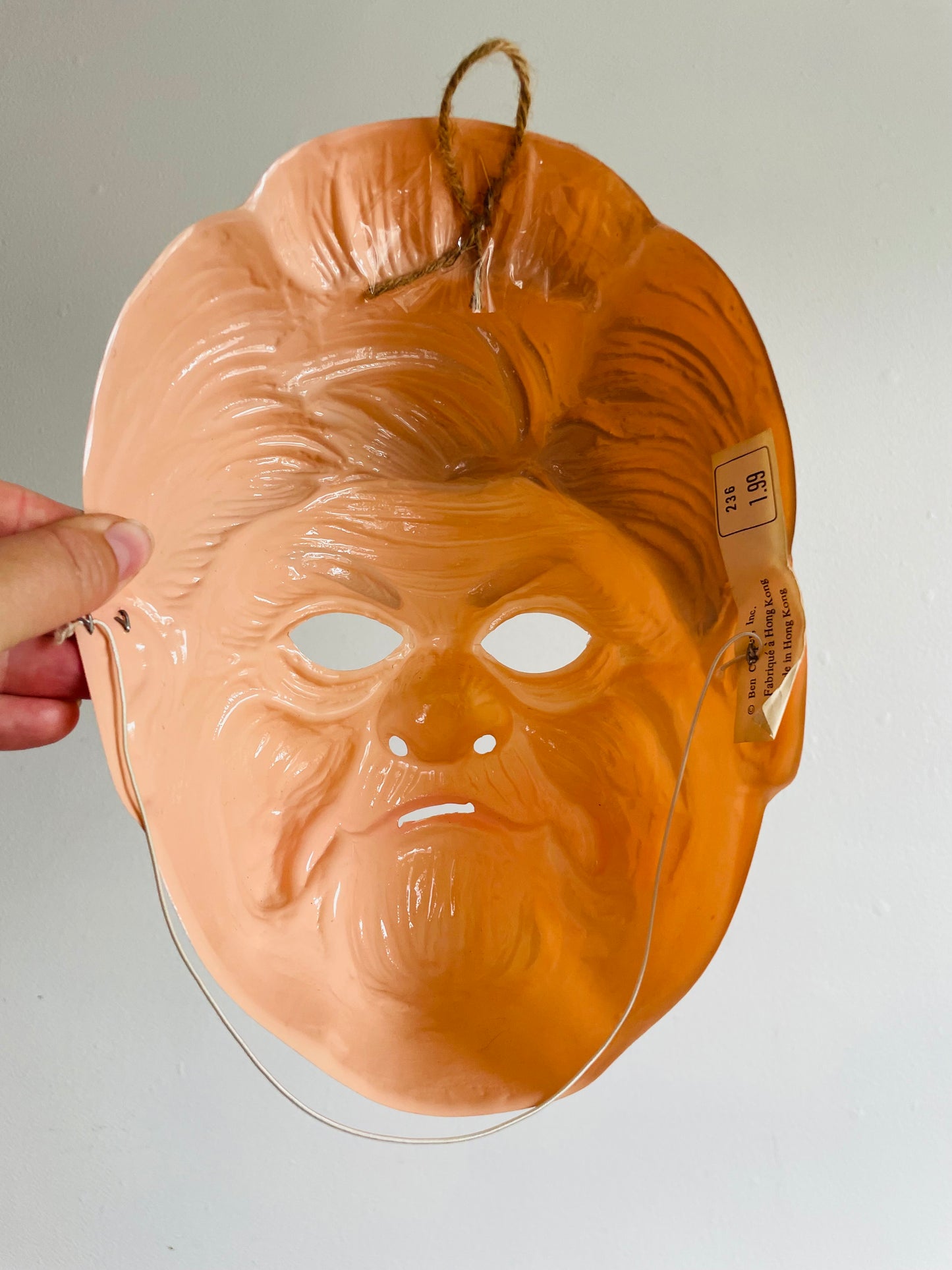 Ben Cooper Inc. Old Woman Plastic Halloween Mask - Made in Hong Kong