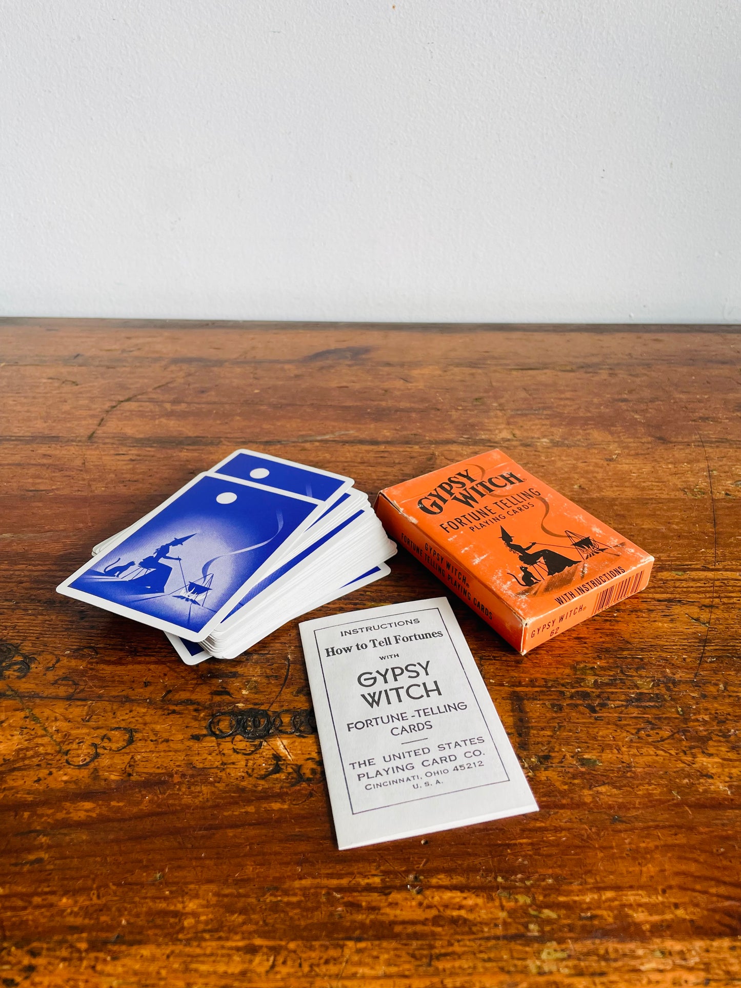 Vintage Gypsy Witch Fortune Telling Playing Cards with Instructions