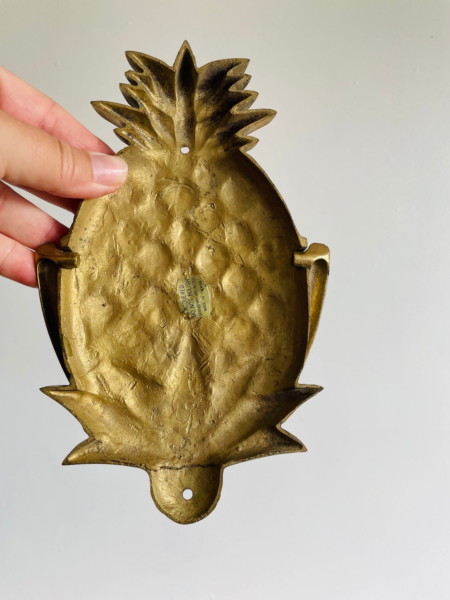 Heavy Brass Pineapple Door Knocker - Granberry Unlimited - Made in Taiwan