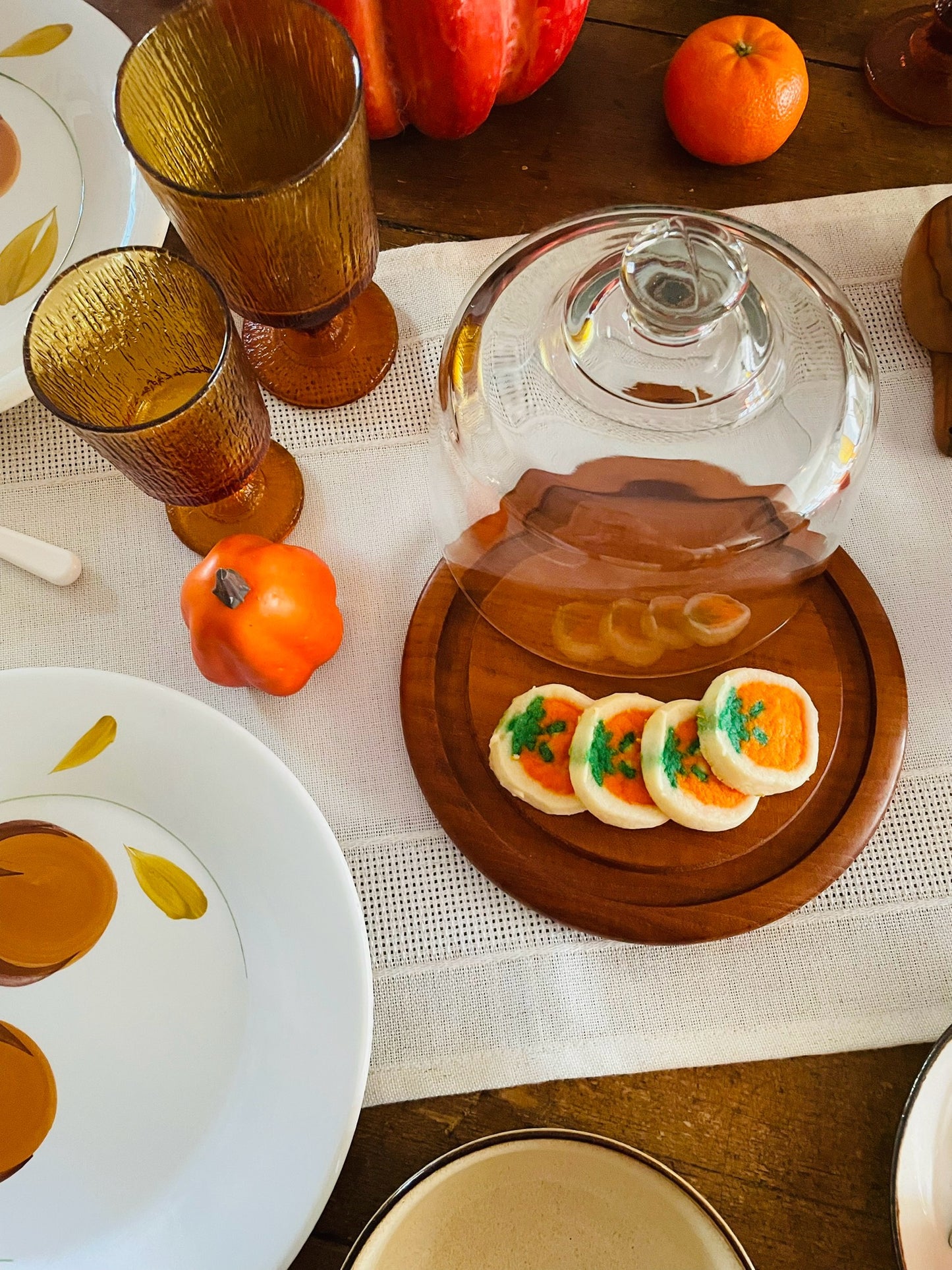 Original Thai Teak Wood Cheese Board Cloche Serving Platter