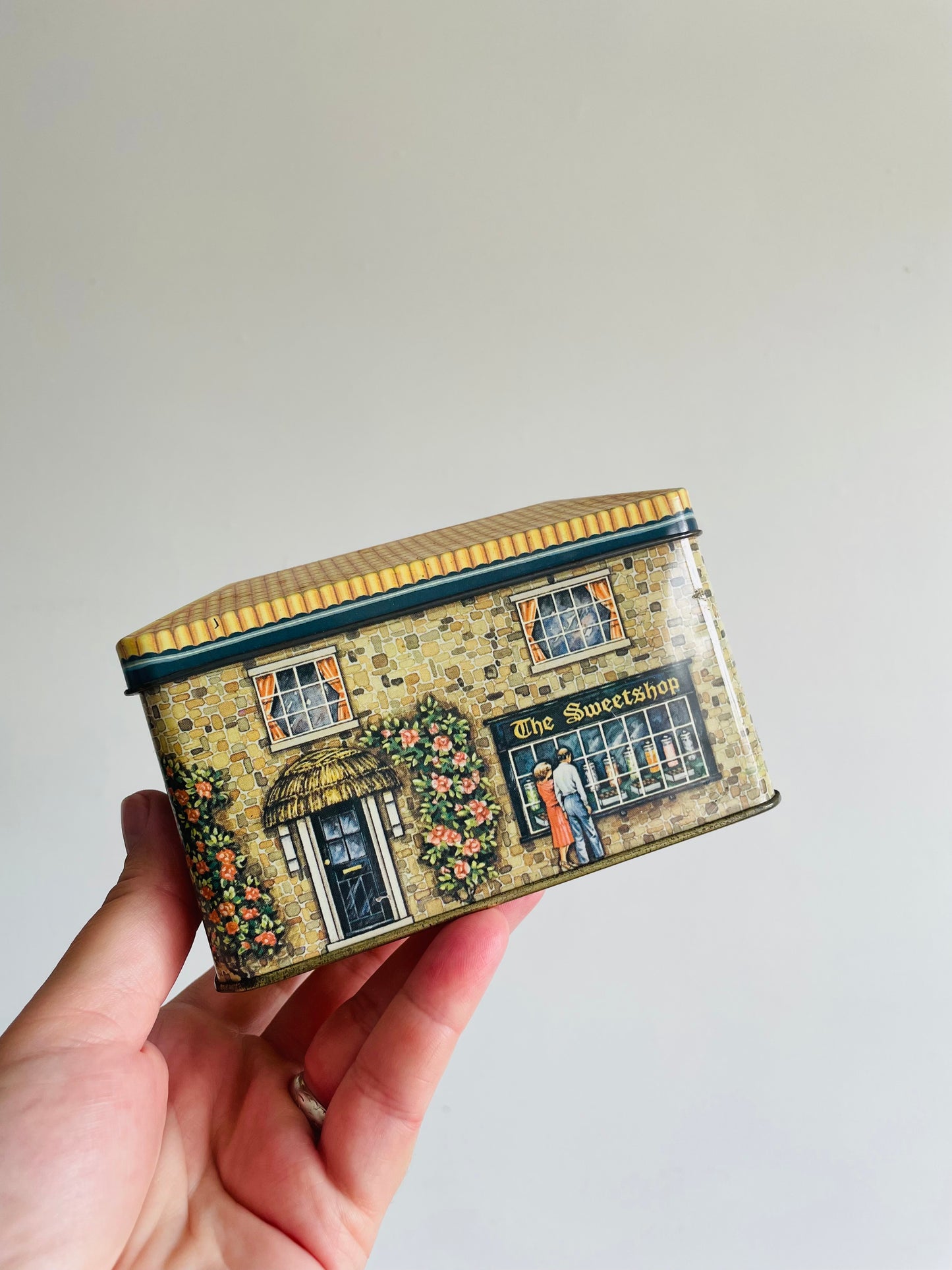 The Sweetshop Country Store Shaped Tin with Lid - The Tin Box Company Designed by Daher - Made in England