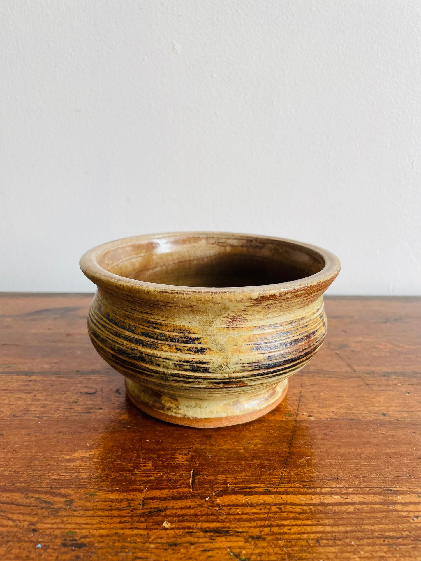 Studio Pottery Planter Pot Bowl in Shades of Neutral Browns