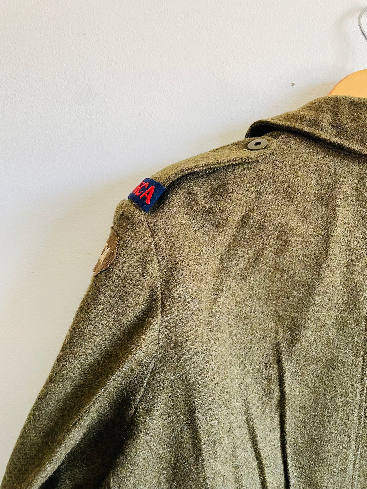Vintage WW2 1943 Battle Dress Blouse Serge Wool Shirt - Size 6 - 8 LAA RCA - 8th Light Anti-Aircraft Regiment - Royal Canadian Artillery - Made by Hyde Park Clothes Limited Montreal
