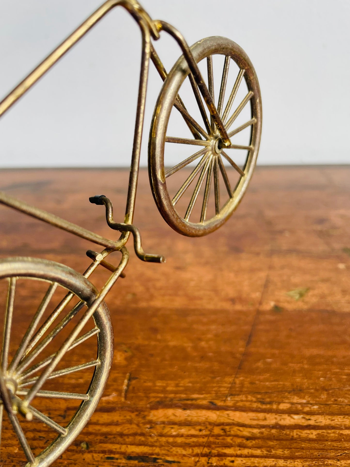 Vintage Mini Brass Bicycle with Kickstand - Perfect Gift for a Bike Rider!