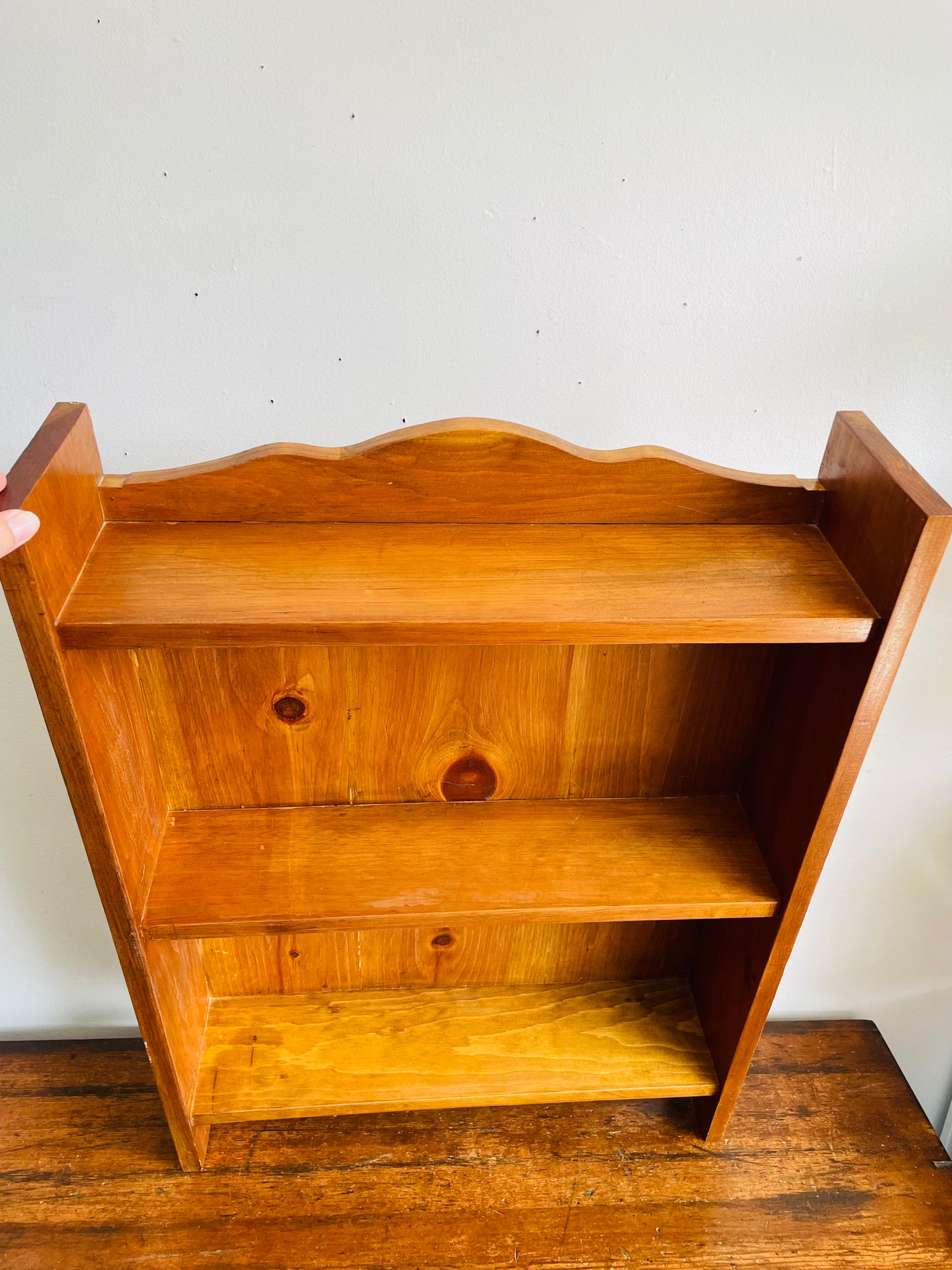 Vintage Petite & Narrow 28" Tall Wood Bookshelf - Perfect for Small Space Storage - No Shipping