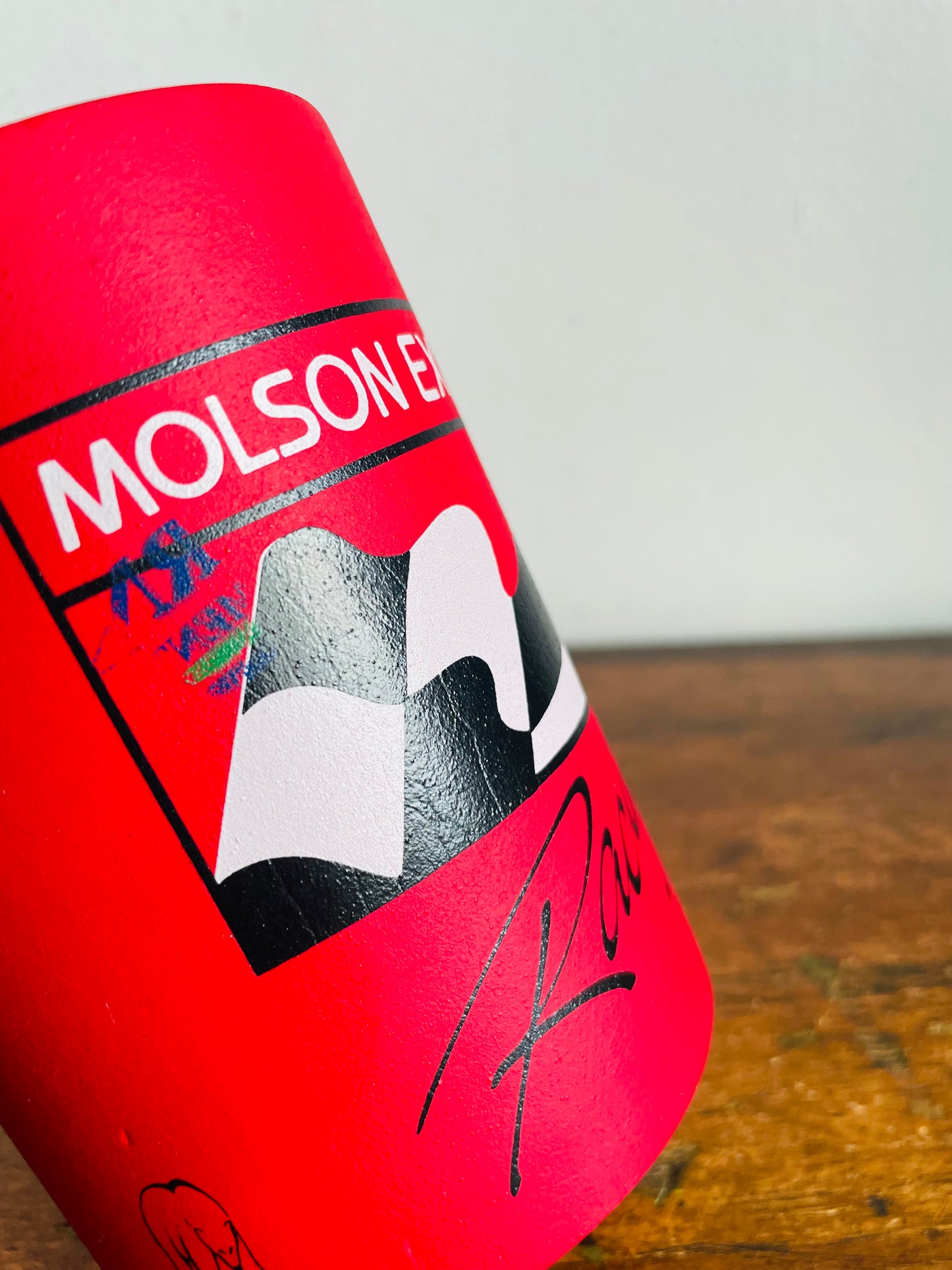 Vintage Molson Export Racing Red Drink Sleeve Cozy / Koozie - Insulated Can Holder - Arctic Kup Brand Made in Canada