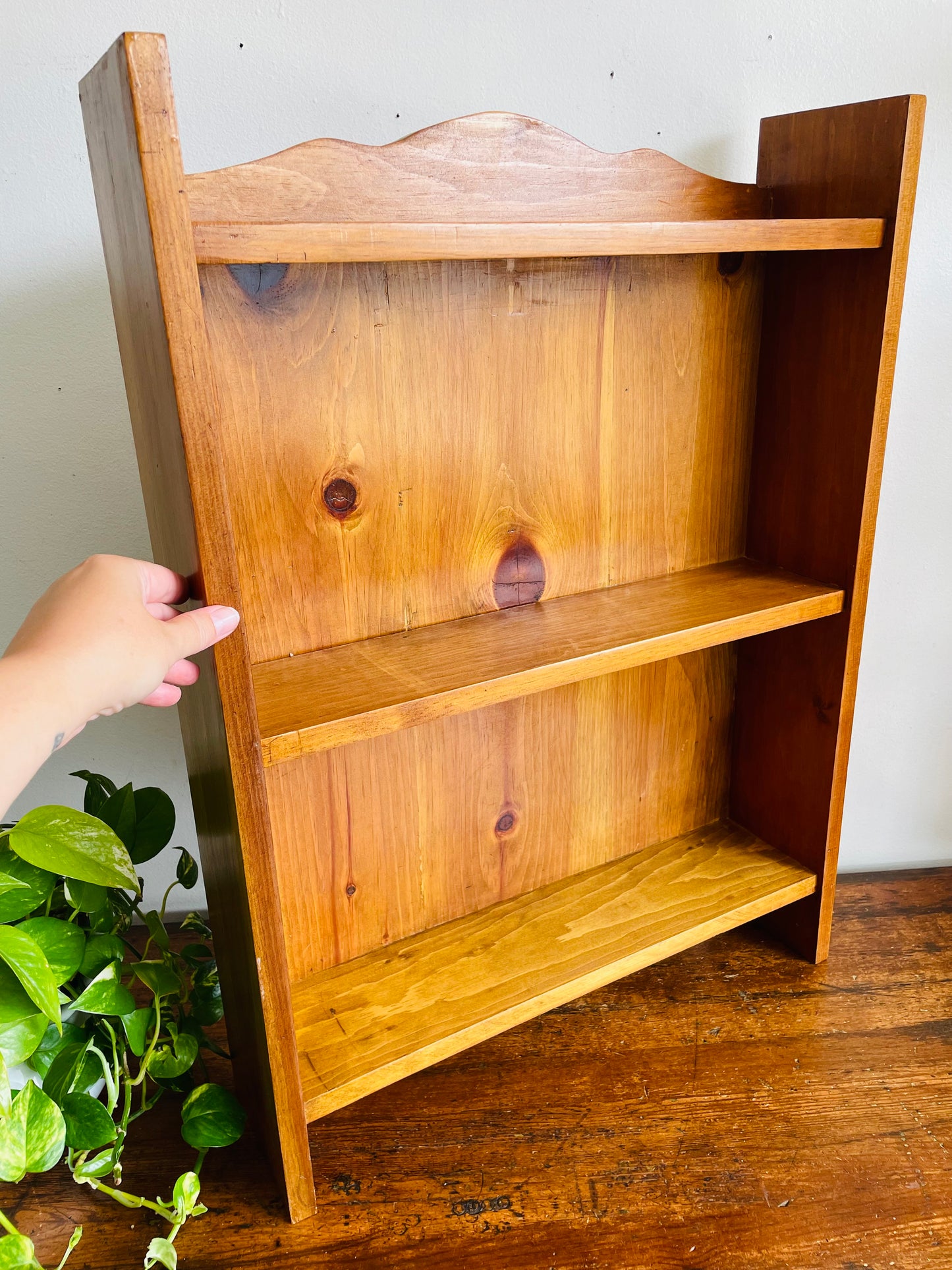 Vintage Petite & Narrow 28" Tall Wood Bookshelf - Perfect for Small Space Storage - No Shipping