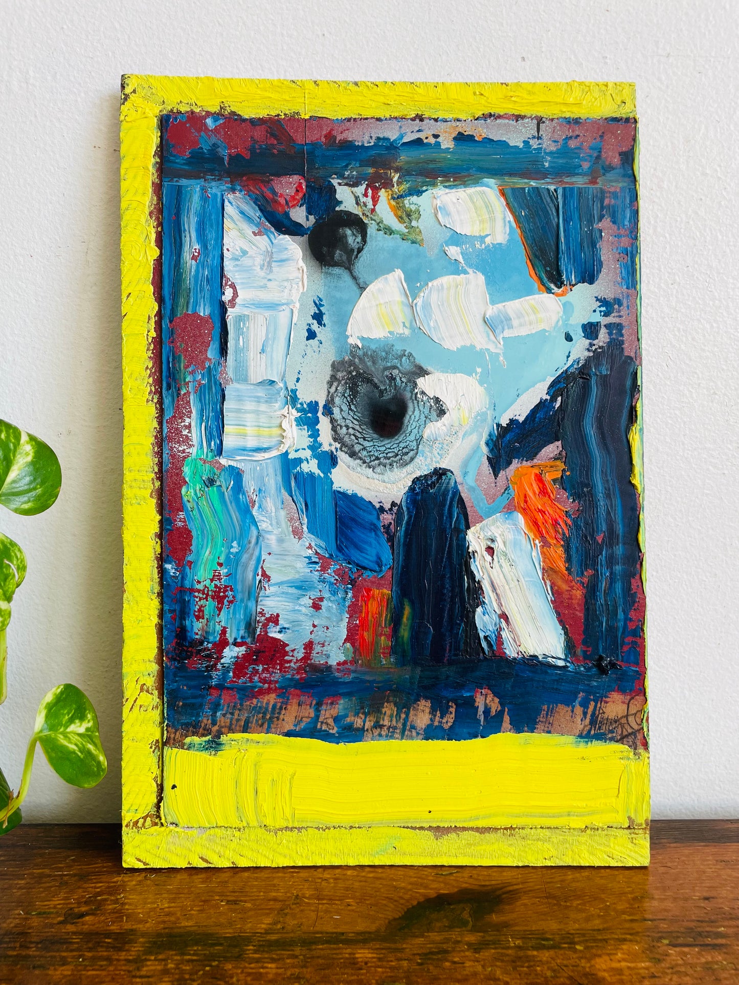 Original Art Colourful Abstract Painting on Masonite Board - Purchased from an Artist's Estate in Fort Erie, ON